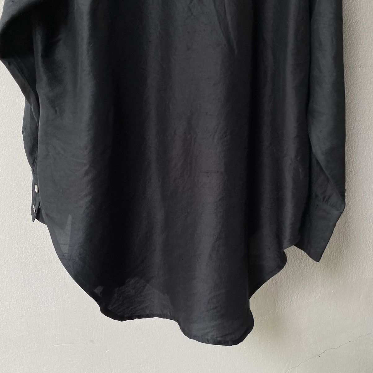 Issey Miyake IS Issey Miyake Black Silk Long Sleeve Bow Tie Collar Shirt Size XL / US 12-14 / IT 48-50 - 9 Thumbnail