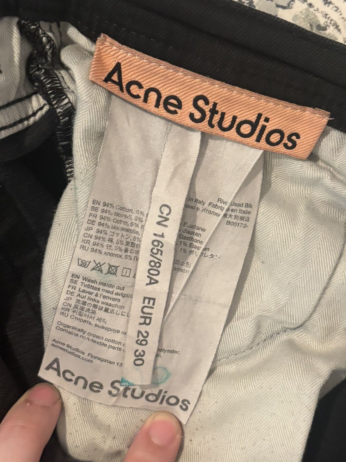 Acne Studios Acne Studios Black Denim Jeans 29 x 30 Made In Italy Size US 29 - 7 Thumbnail