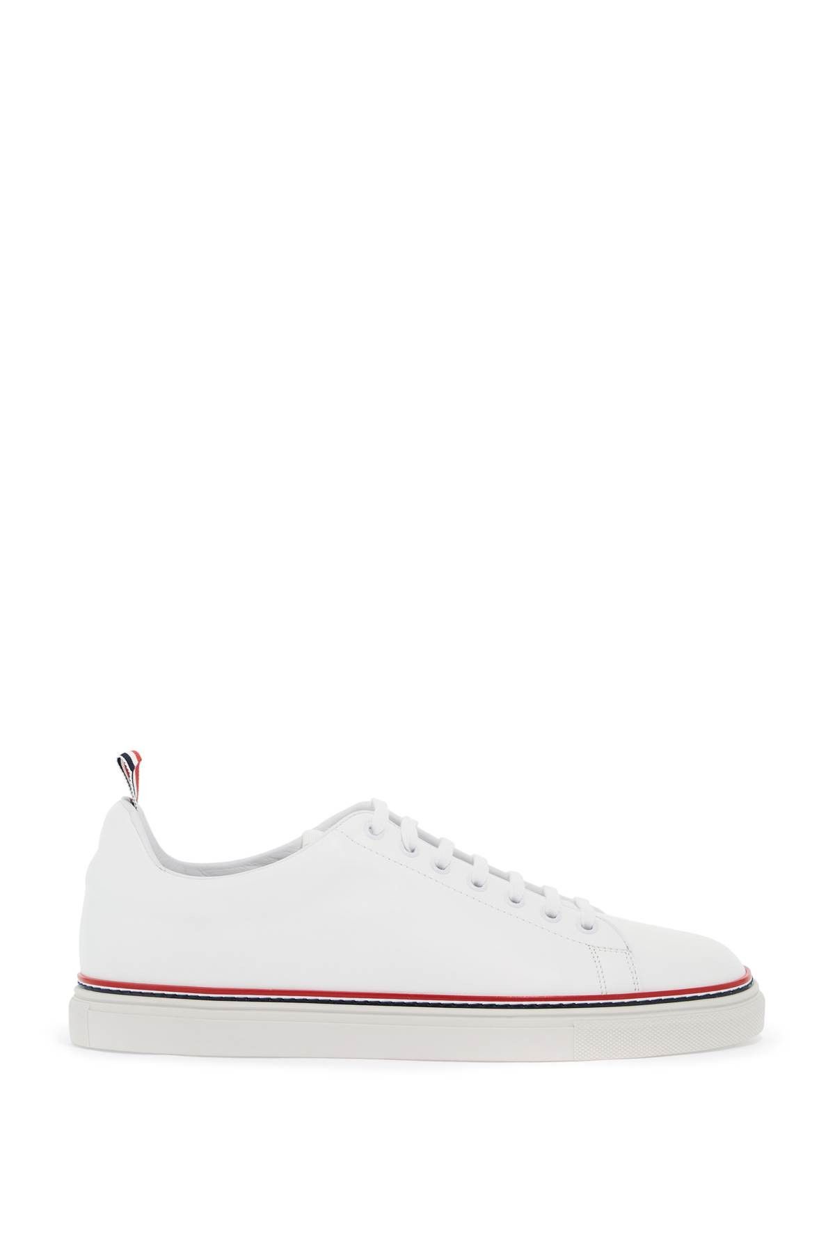 Thom Browne smooth leather sneakers with tricolor detail. | Grailed