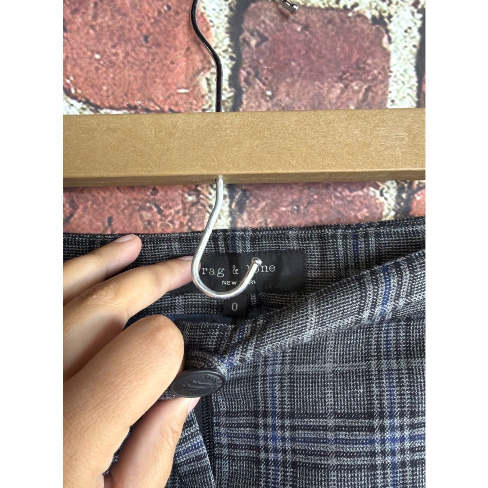 Rag & Bone rag & bone Skirt Women 0 Gray Plaid Wool Blend Elastic Waist Above Knee Straight & Pencil, City Minimalist Dark Academia Goth Grunge Winter Size 25" / US 0 / IT 36 - 4 Thumbnail