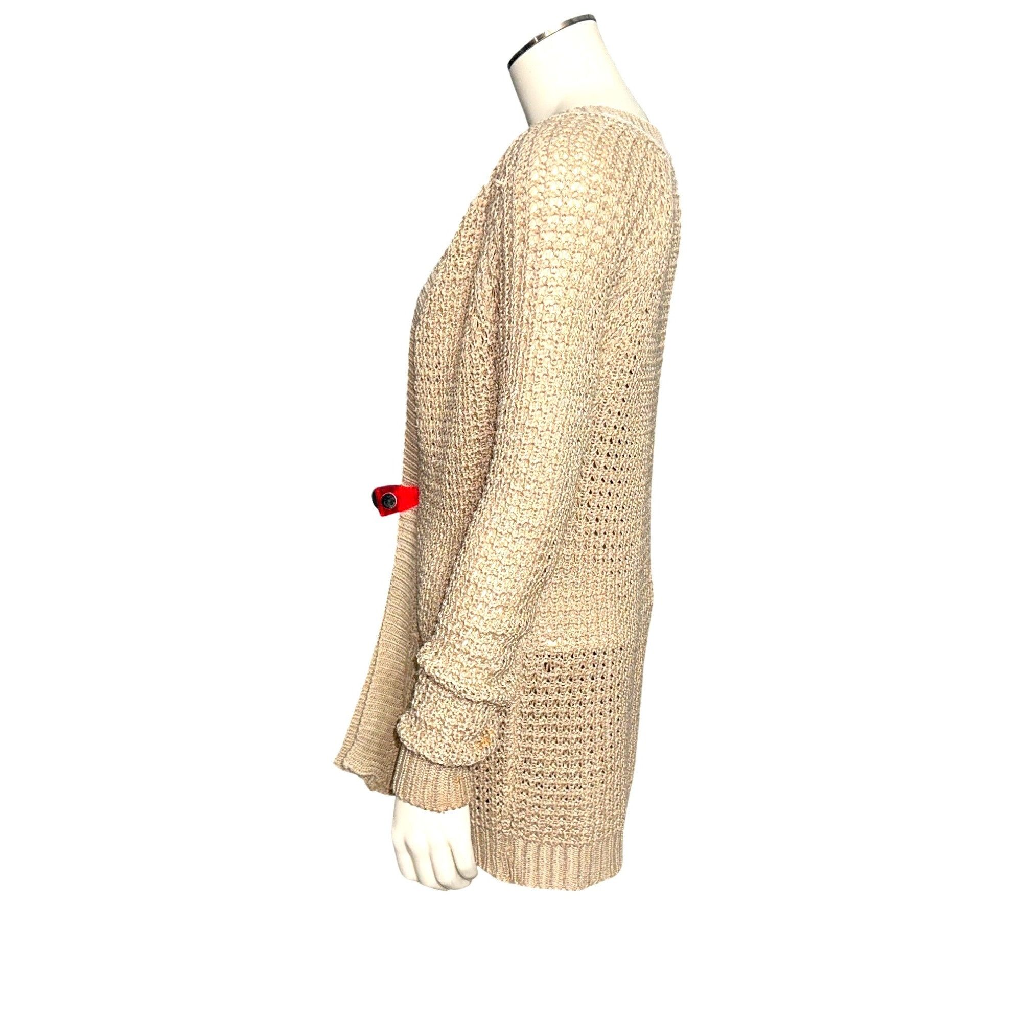 Other Ashley Premium Open Front Cotton Knit Cardigan In Beige With Size M / US 6-8 / IT 42-44 - 4 Thumbnail