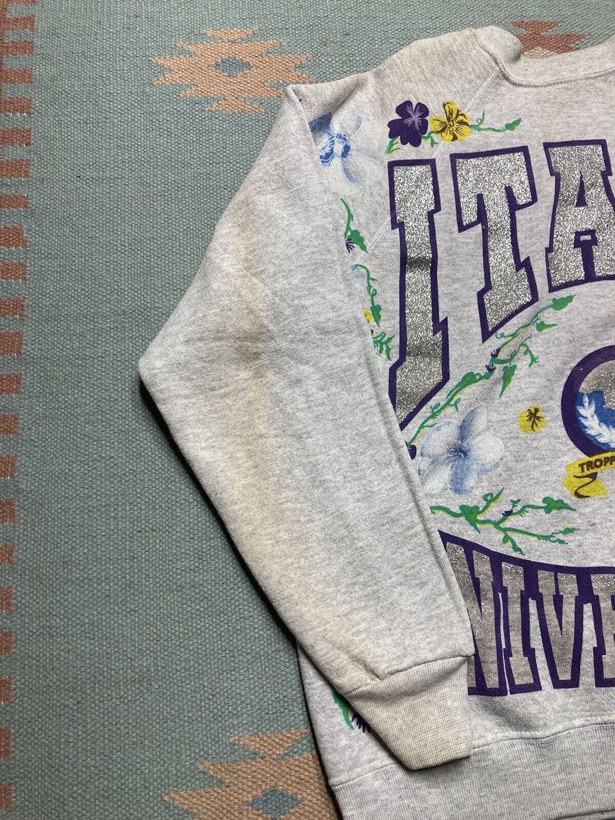 Vintage VTG 80s crewneck sweatshirt Italy universita glitter cute M Size US M / EU 48-50 / 2 - 3 Thumbnail