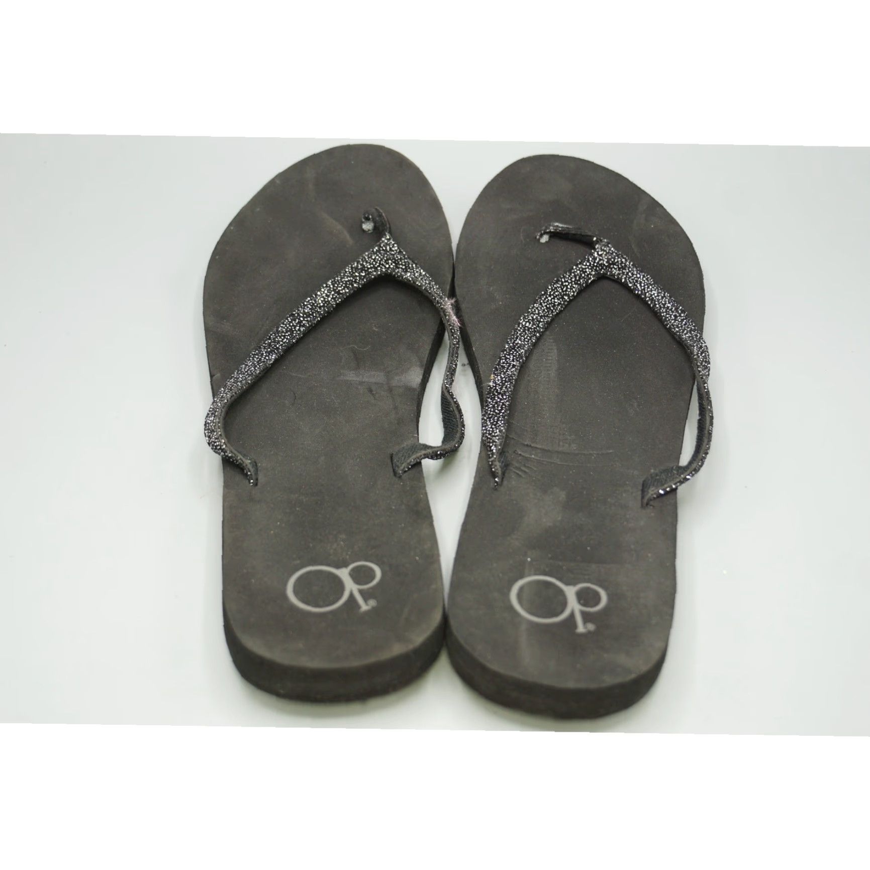 Ocean Pacific Ocean Pacific Black Glitter Flip Flops Size L (9) Women Slipper, Flip Flop, 9, Black, Glitter, Ocean Pacific, Women, Size L Size US 9 / IT 39 - 2 Thumbnail