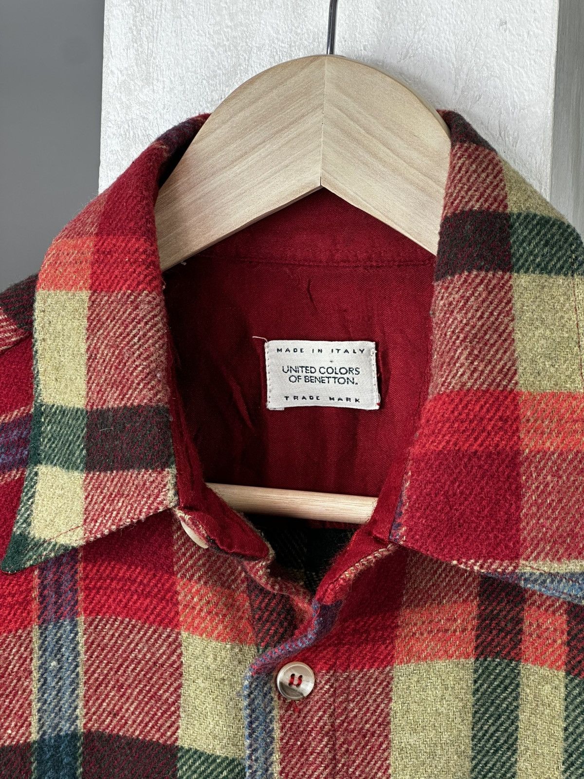 Vintage Vintage Benetton Style Wool Flannel Shirt Size US L / EU 52-54 / 3 - 6 Thumbnail