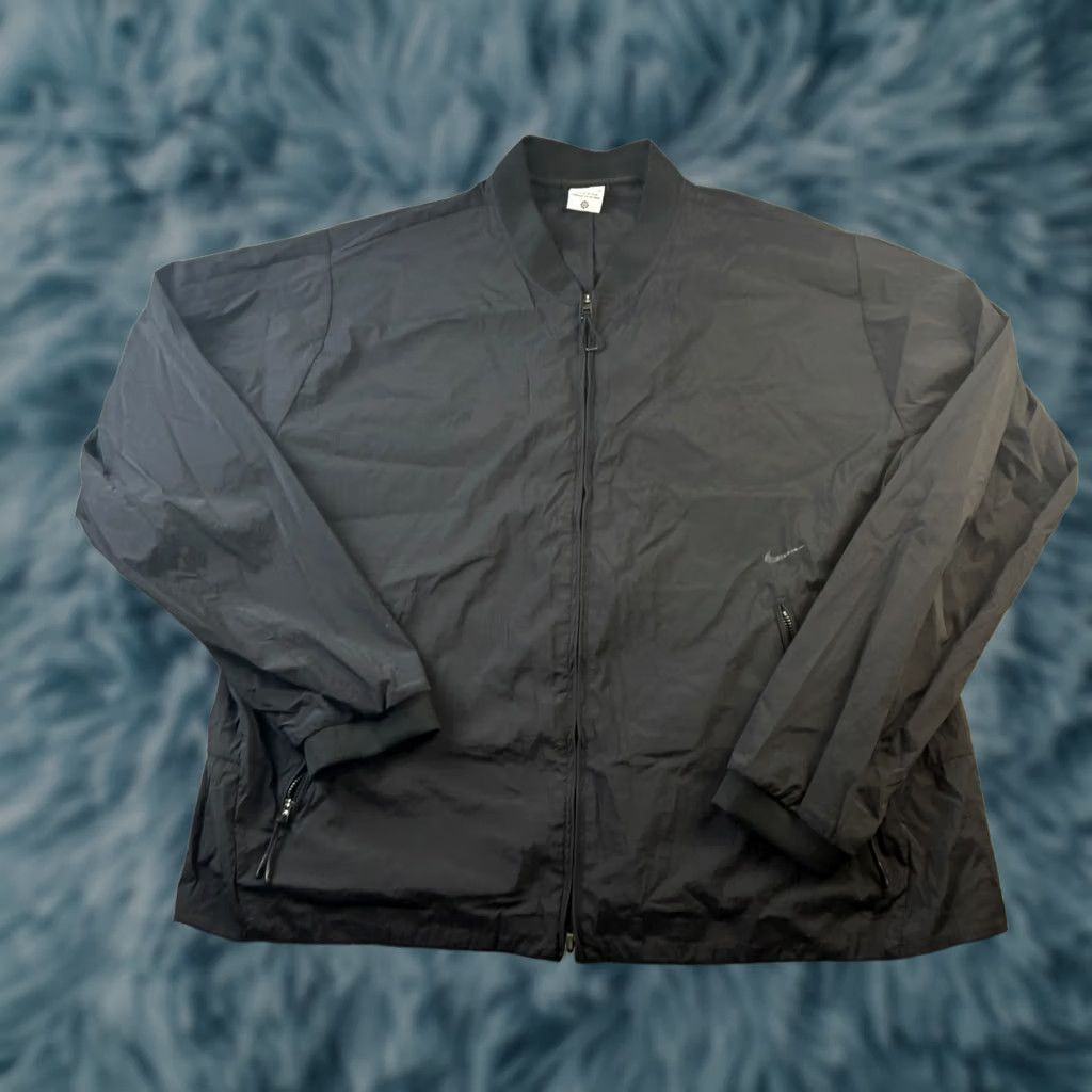 Nike Nike Jacket XL Black Bomber Jersey Nylon Full Zip Hooded Pockets Logo 90s Retro Sports Outdoor Mens Size US XL / EU 56 / 4 - 1 Thumbnail