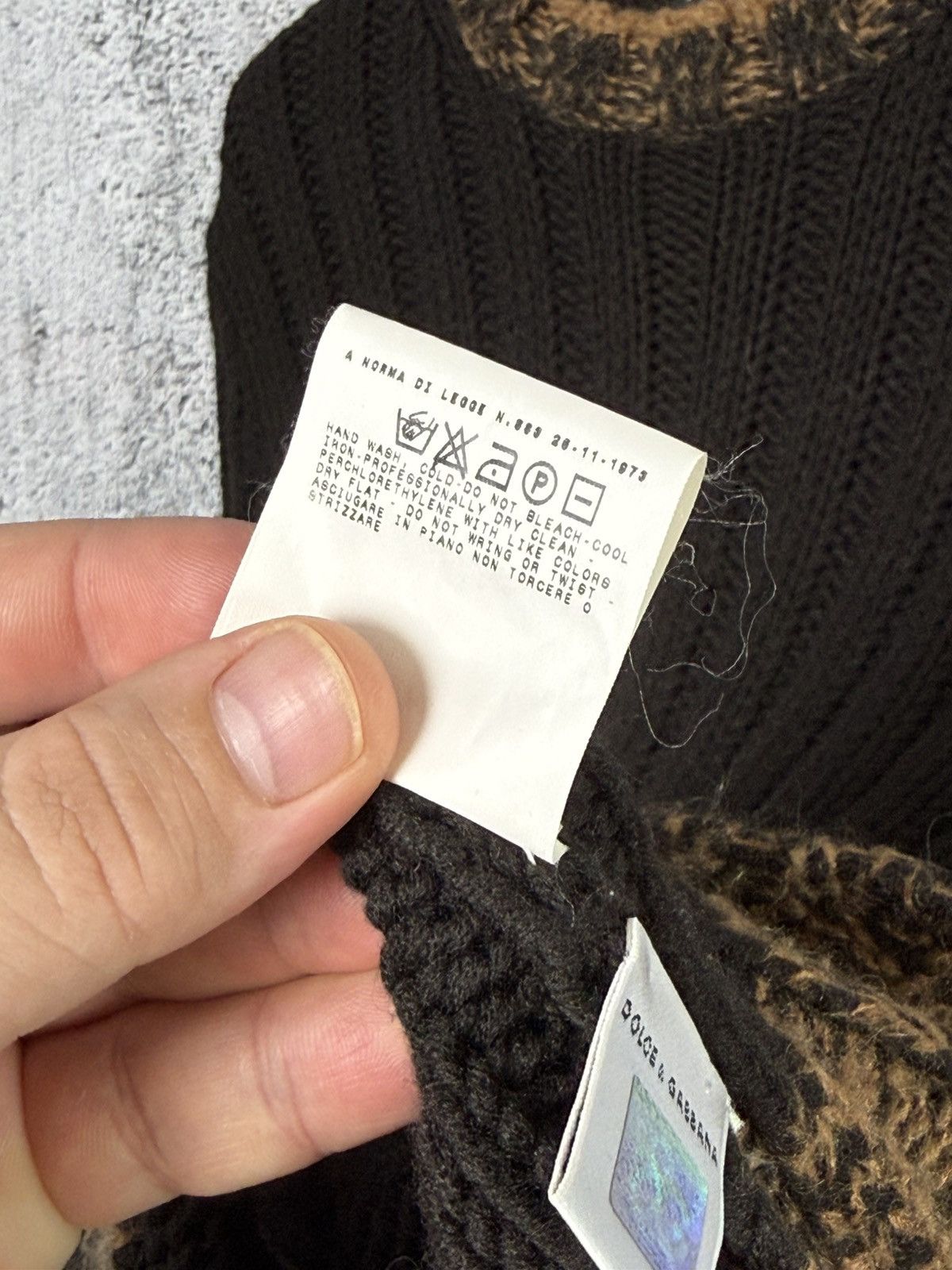 Dolce & Gabbana Vintage Dolce & Gabbana Ribbed Wool Sweater D&G Leather Logo Size M / US 6-8 / IT 42-44 - 13 Thumbnail