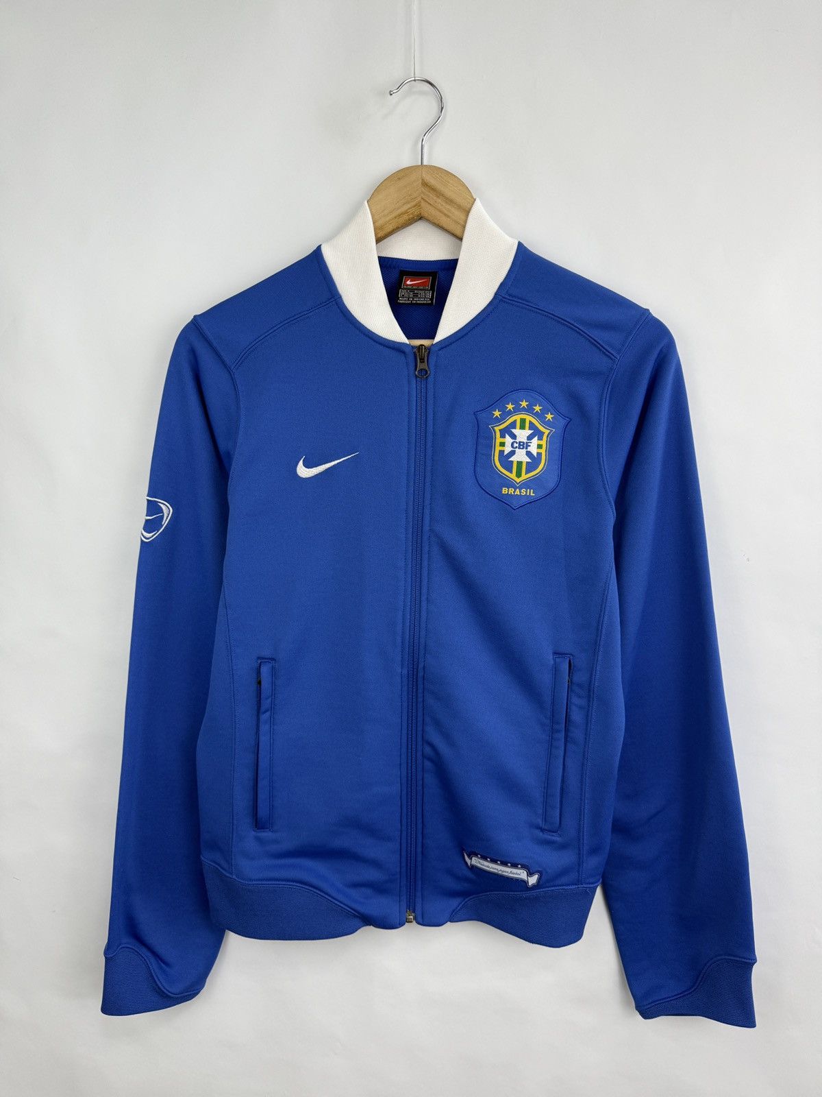 Nike 🇧🇷 Vintage 90s Nike Brazil Zip Hoodie Soccer Blokecore Y2K Size US S / EU 44-46 / 1 - 4 Thumbnail