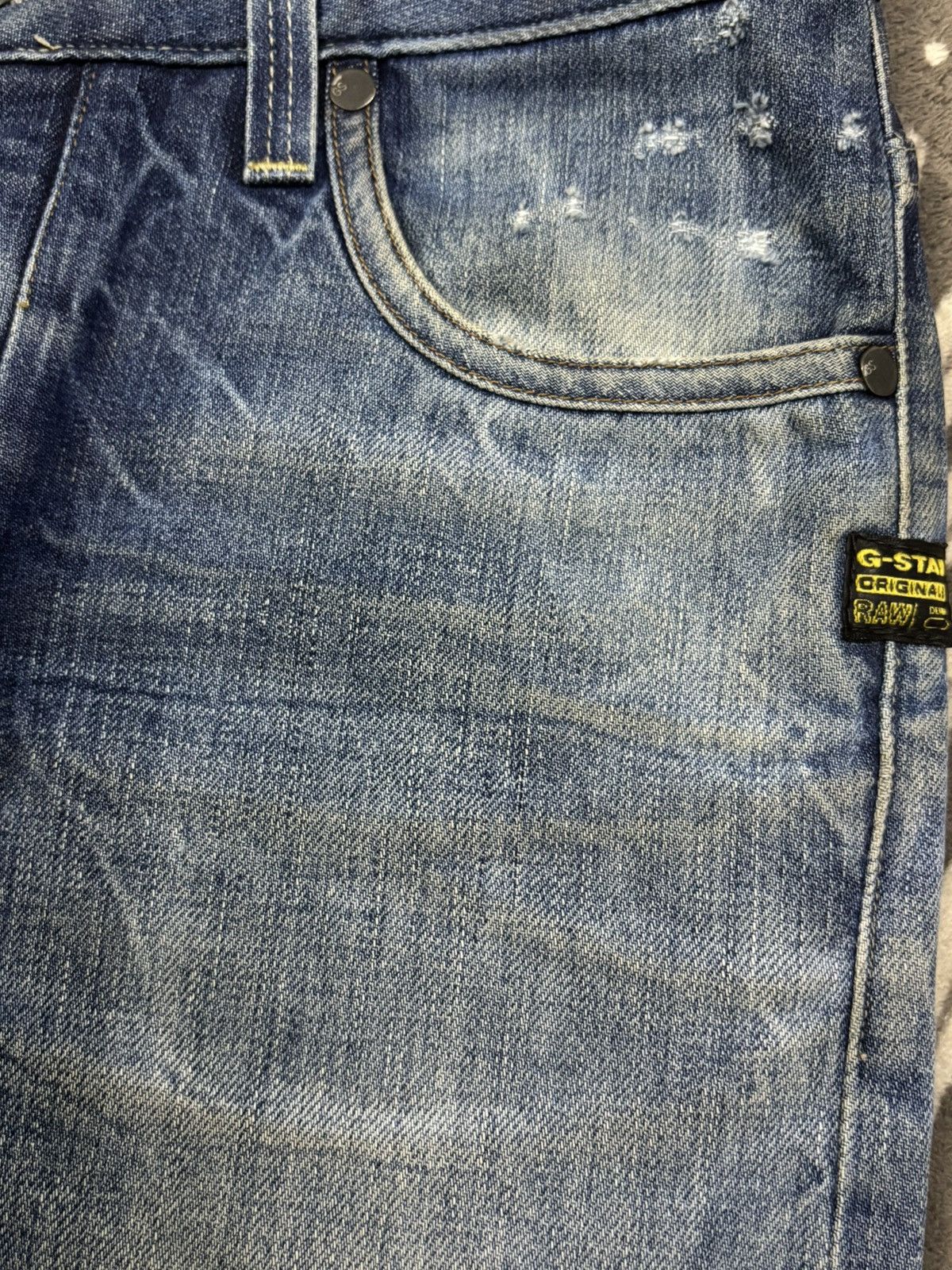G-Star Vintage GStar Raw GS01 Distressed Grunge Jeans Made in Italy Size US 30 / EU 46 - 6 Thumbnail