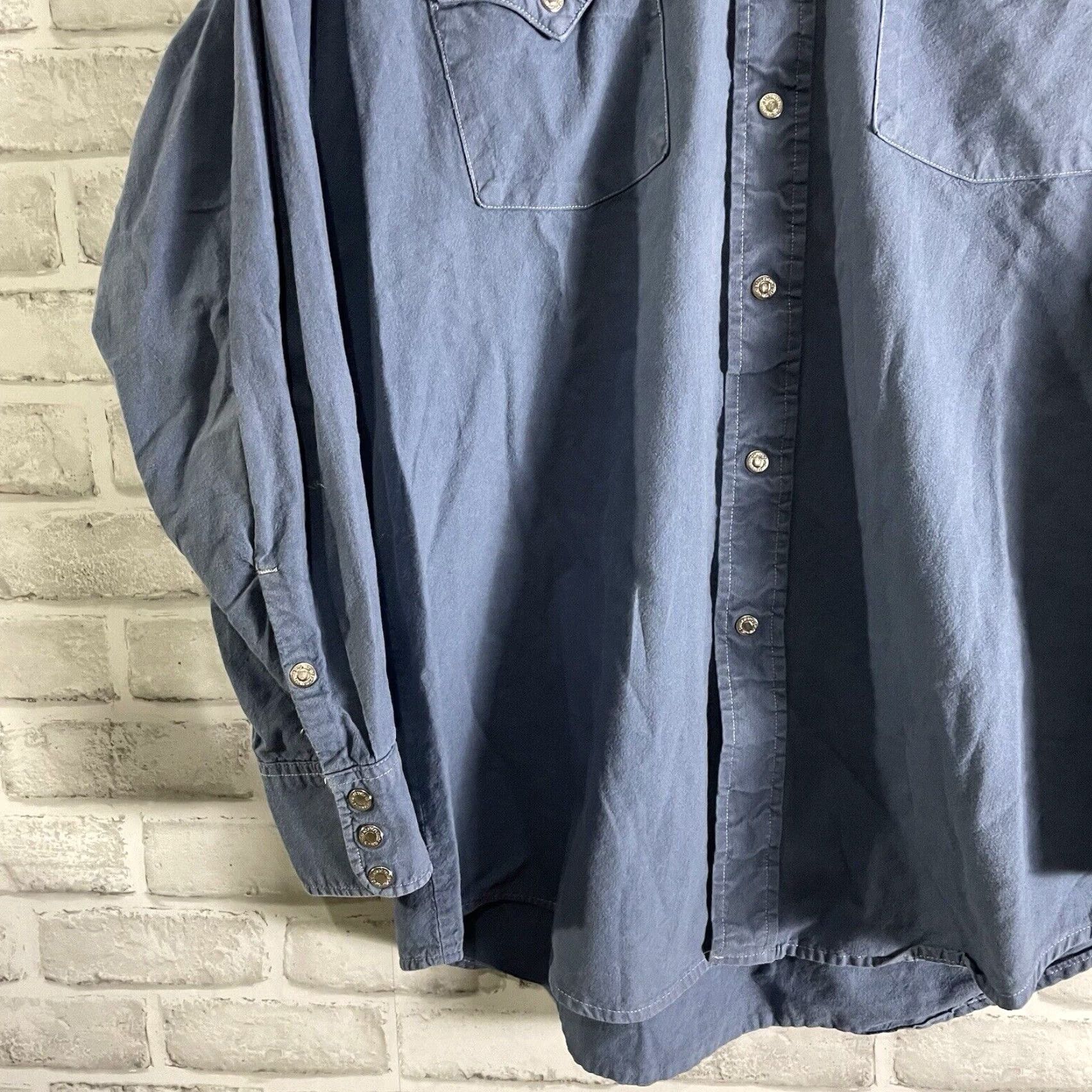 Vintage VINTAGE MWG Western Style Shirt Men Long Sleeve Snap Button-Down Blue Size M Size US M / EU 48-50 / 2 - 3 Thumbnail
