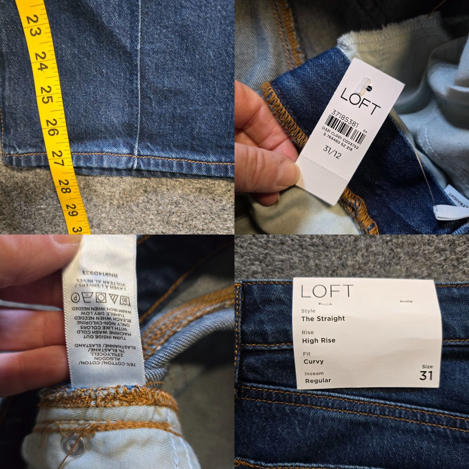 Loft LOFT Jeans Womens 31 Blue Straight High Rise Curvy Stretch Capsule Casual Shirt Size 24" / US 00 / IT 34 - 8 Thumbnail
