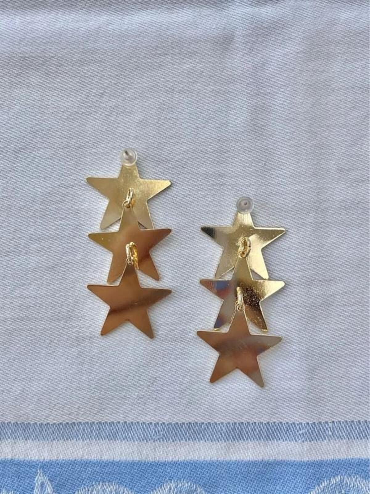 Other Gold plated star dangle drop earrings Size ONE SIZE - 3 Thumbnail