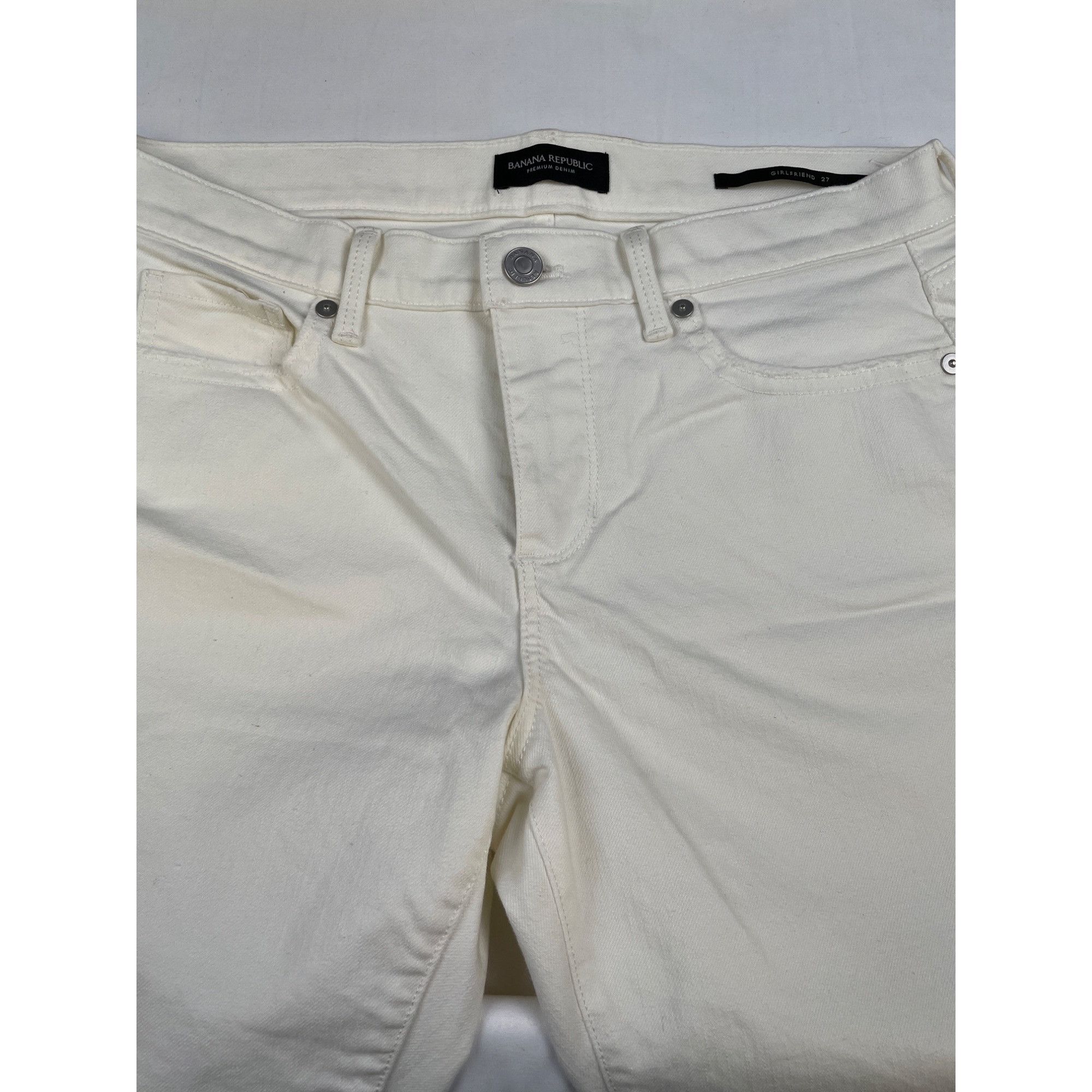 Banana Republic Banana Republic White Girlfriend Jeans Cropped Size 27 SKU 4 Size 27" / US 4 / IT 40 - 5 Thumbnail