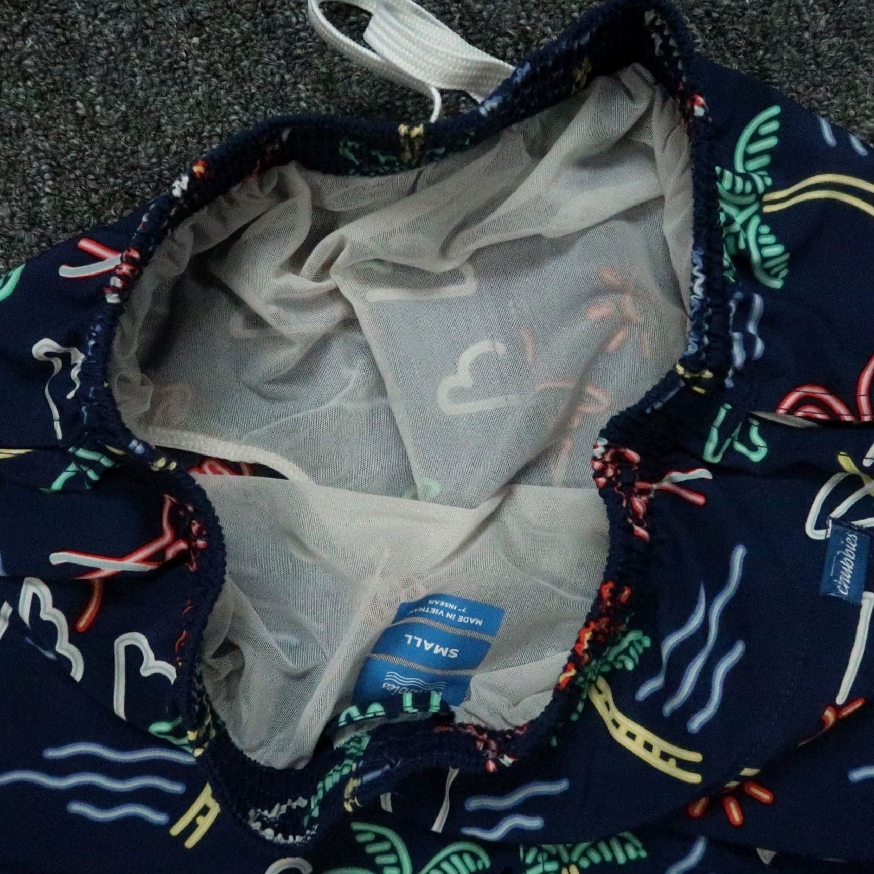 Chubbies Chubbies Swim Trunks Small Blue Neon Lights Tropical Lined Shorts 7" Mens Size US 29 - 6 Thumbnail