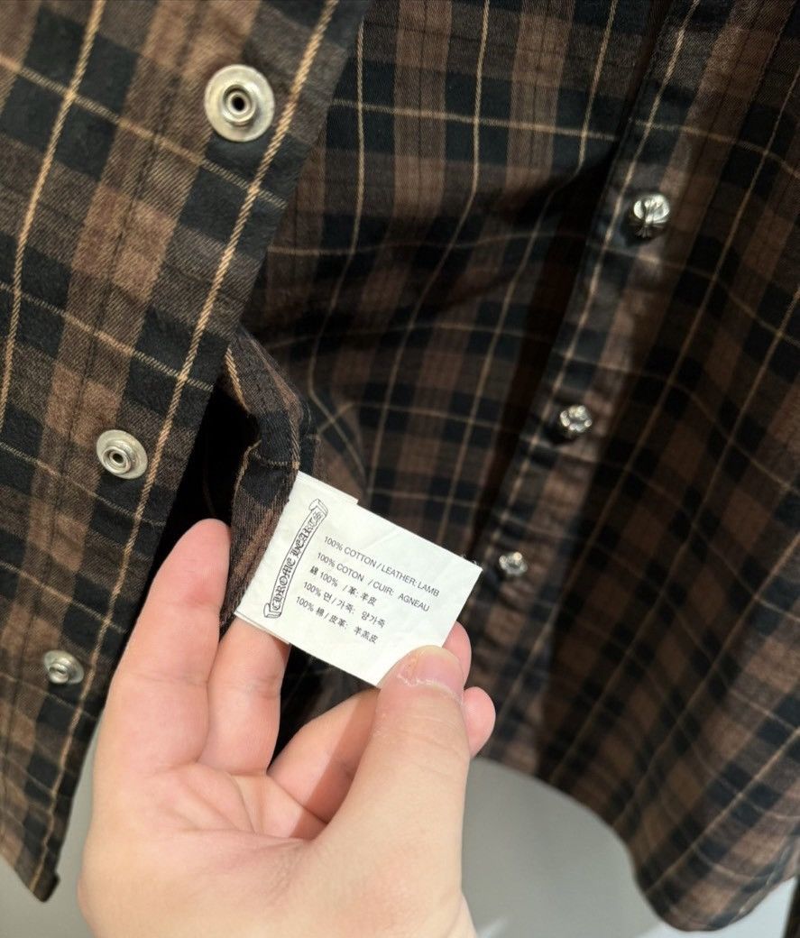 Chrome Hearts Wisdom Kaye Leather Cross Patch Flannel