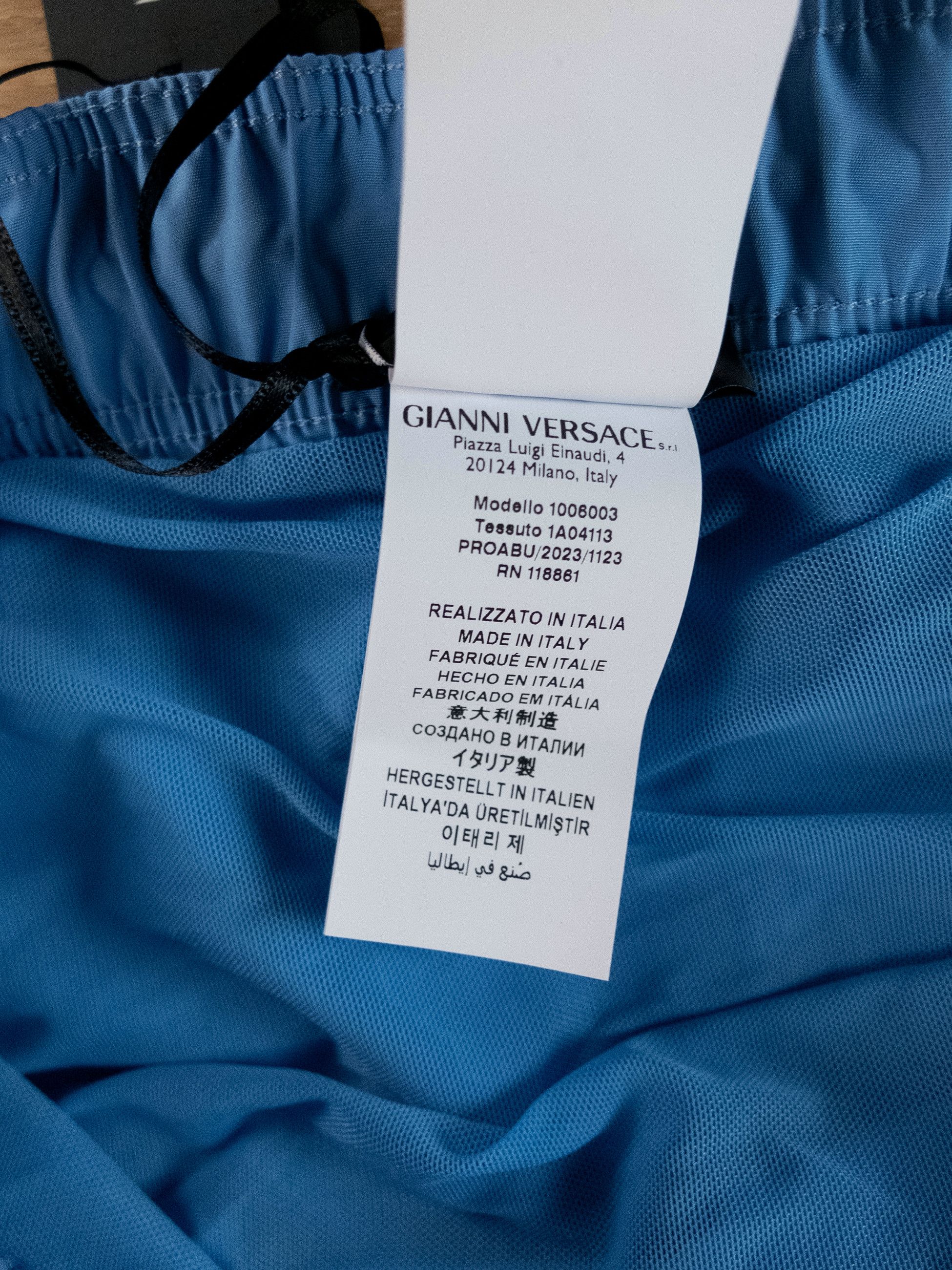 Versace VERSACE light blue Medusa logo swim shorts 5 Large trunks Size US 34 / EU 50 - 7 Thumbnail