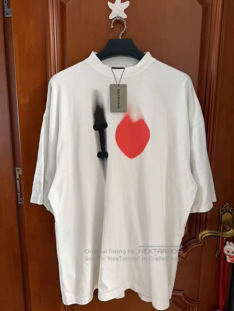 Balenciaga Balenciaga Valentine's Day limited edition heart short-sle Size US L / EU 52-54 / 3 - 1 Thumbnail