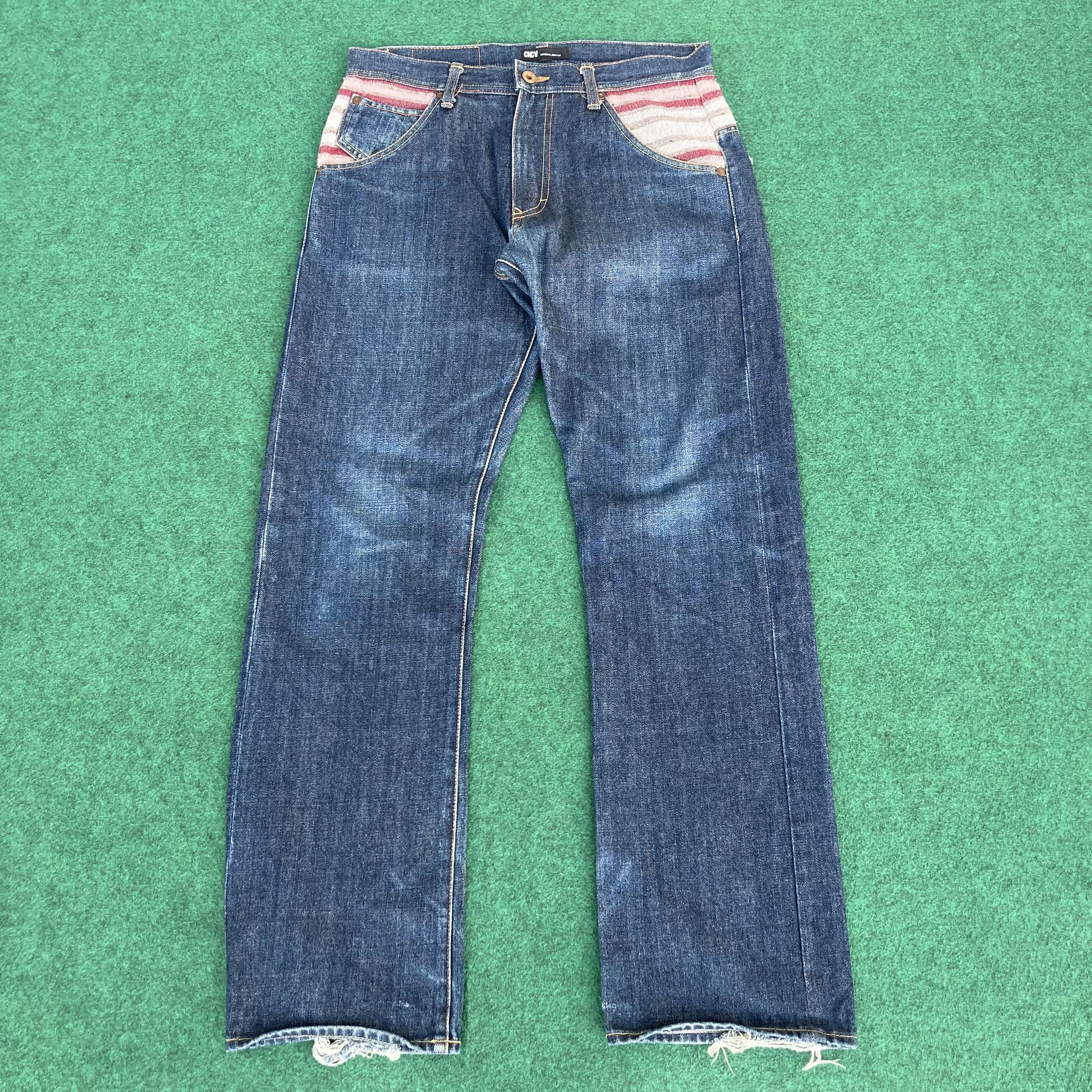 Japanese Brand Vtg Cav Concave Attempt Empt Japan Denim Zipper Jeans Size US 31 - 1 Thumbnail