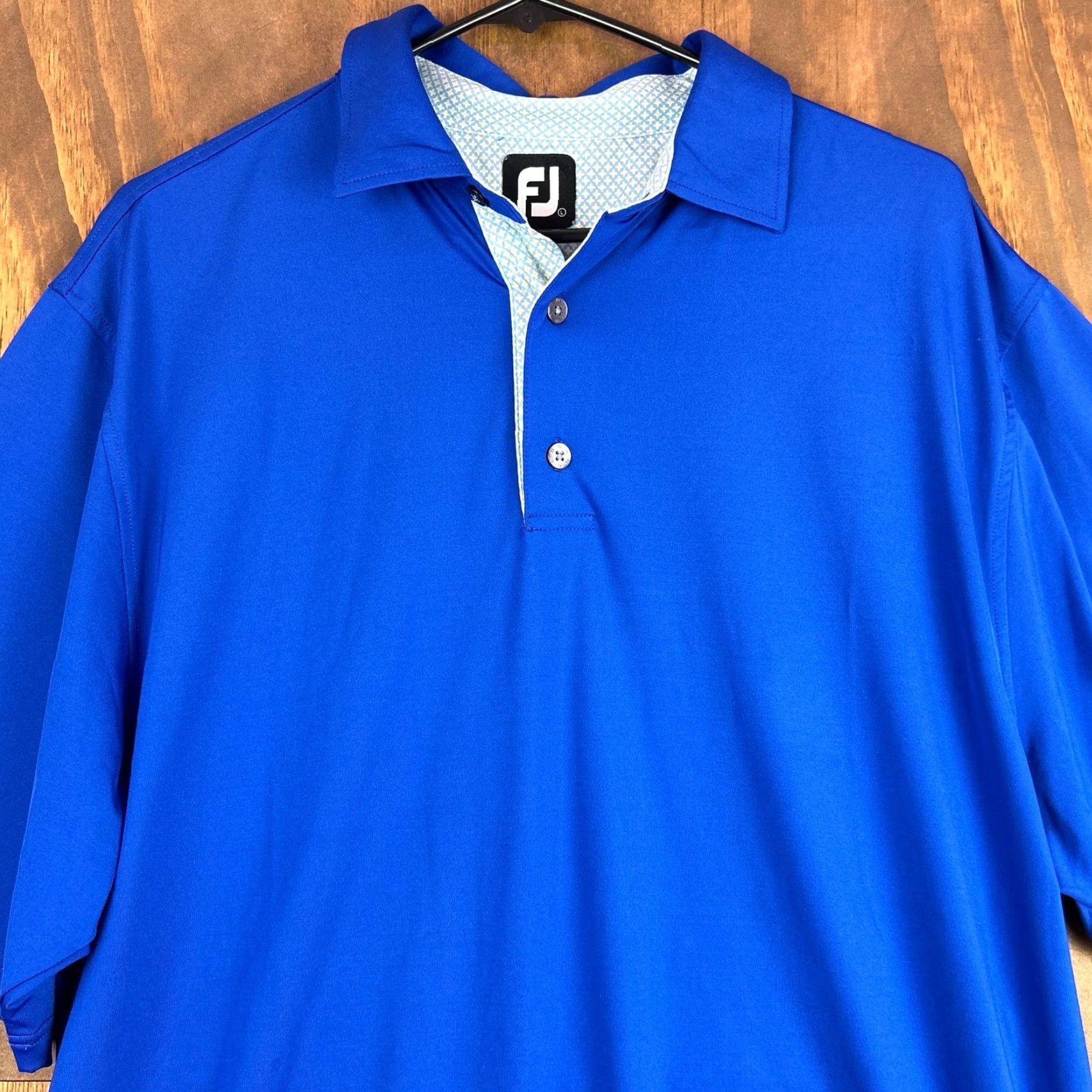 Footjoy FootJoy Mens Polo Shirt Blue Golf Athleisure Quick Dry Stretch Large Regular Short Sleeve Button-Down Collared Shirt Size US L / EU 52-54 / 3 - 2 Thumbnail