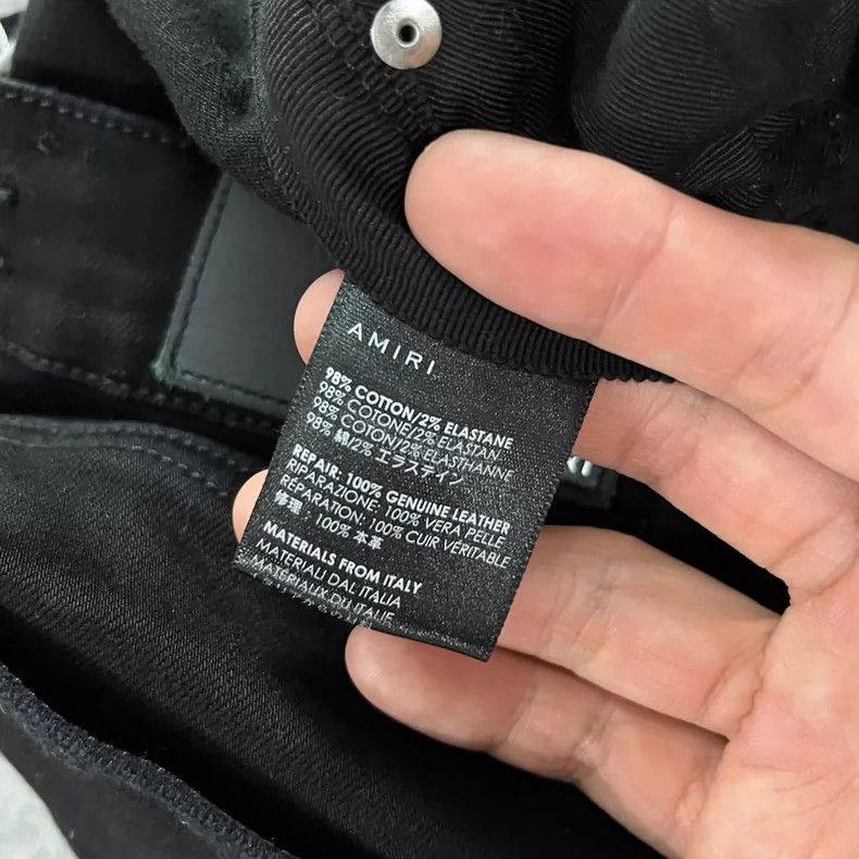 Amiri Amiri Mx1 black leather-blocked jeans 2502-Nextarrow Size US 29 - 5 Thumbnail