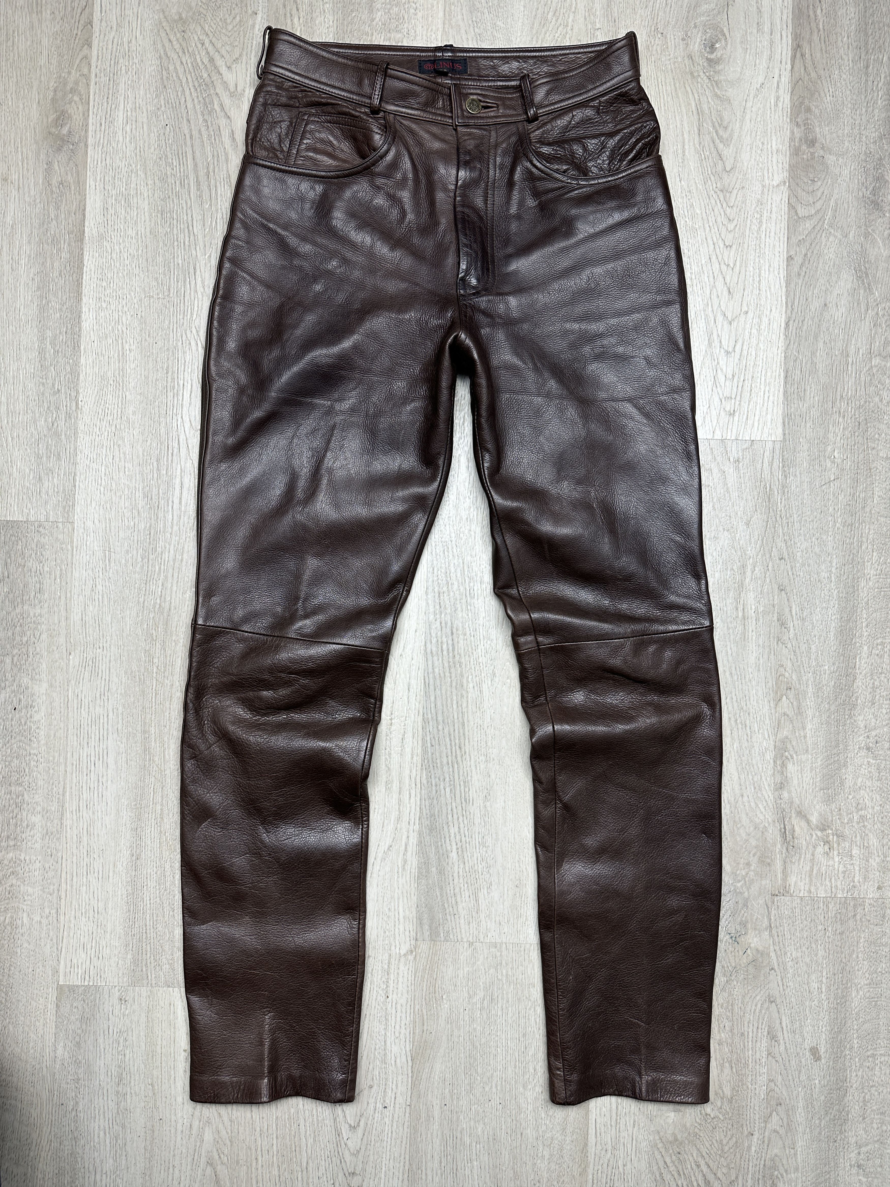 Genuine Leather Linus Vintage Genuine Leather Pants Biker Motorcycle Size US 30 / EU 46 - 1 Thumbnail