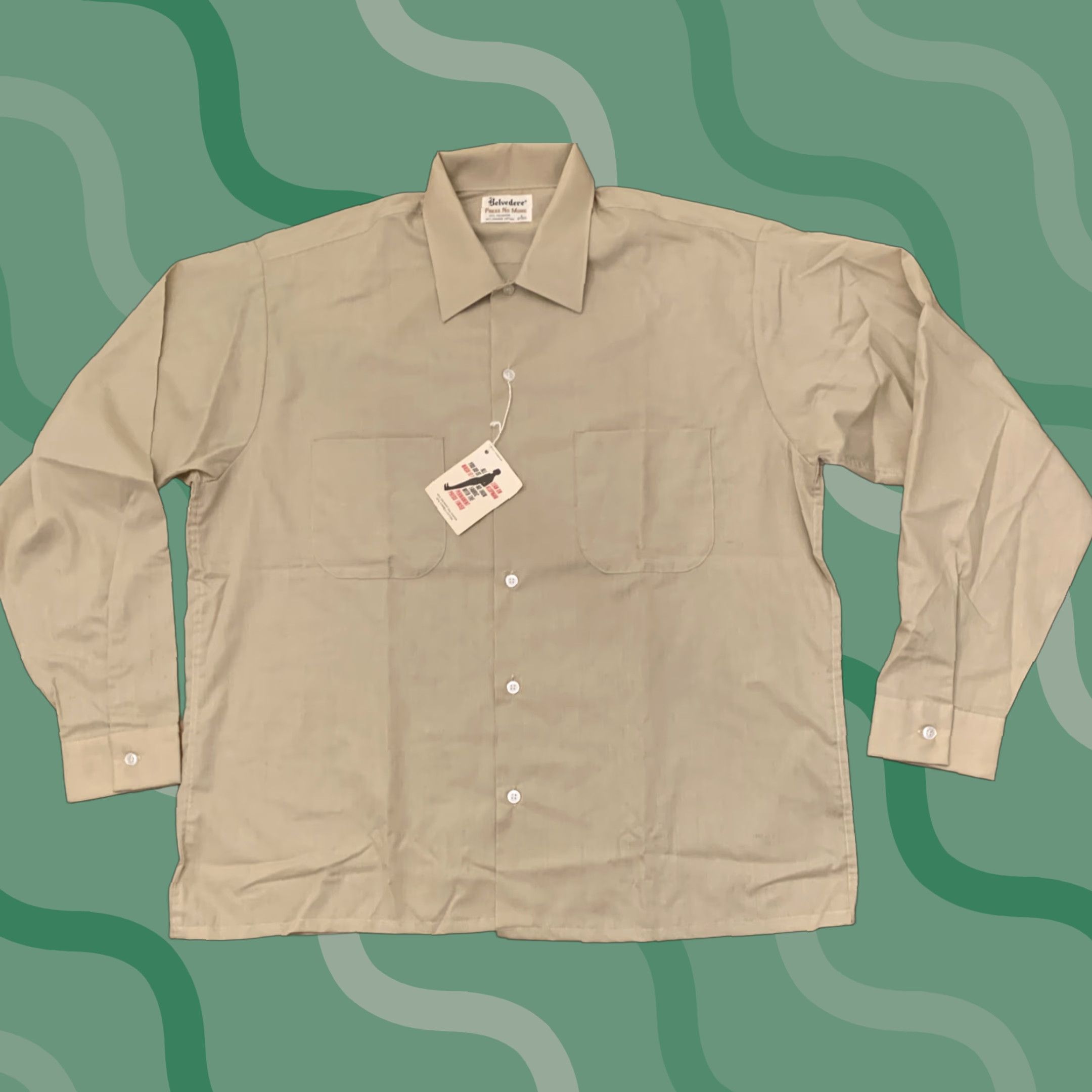 Vintage VINTAGE Belvedere Button-Up Shirt Women L Tan 16-16 1/2 Size L / US 10 / IT 46 - 1 Thumbnail