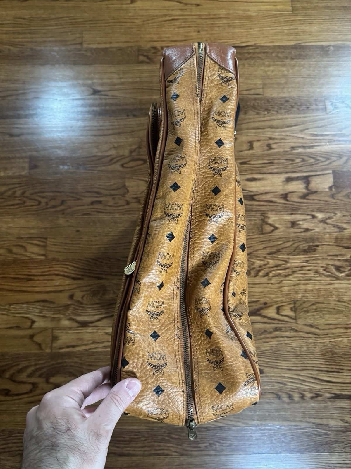 MCM Vintage Men’s MCM Monogram Cognac Leather Garment Bag Size ONE SIZE - 15 Thumbnail