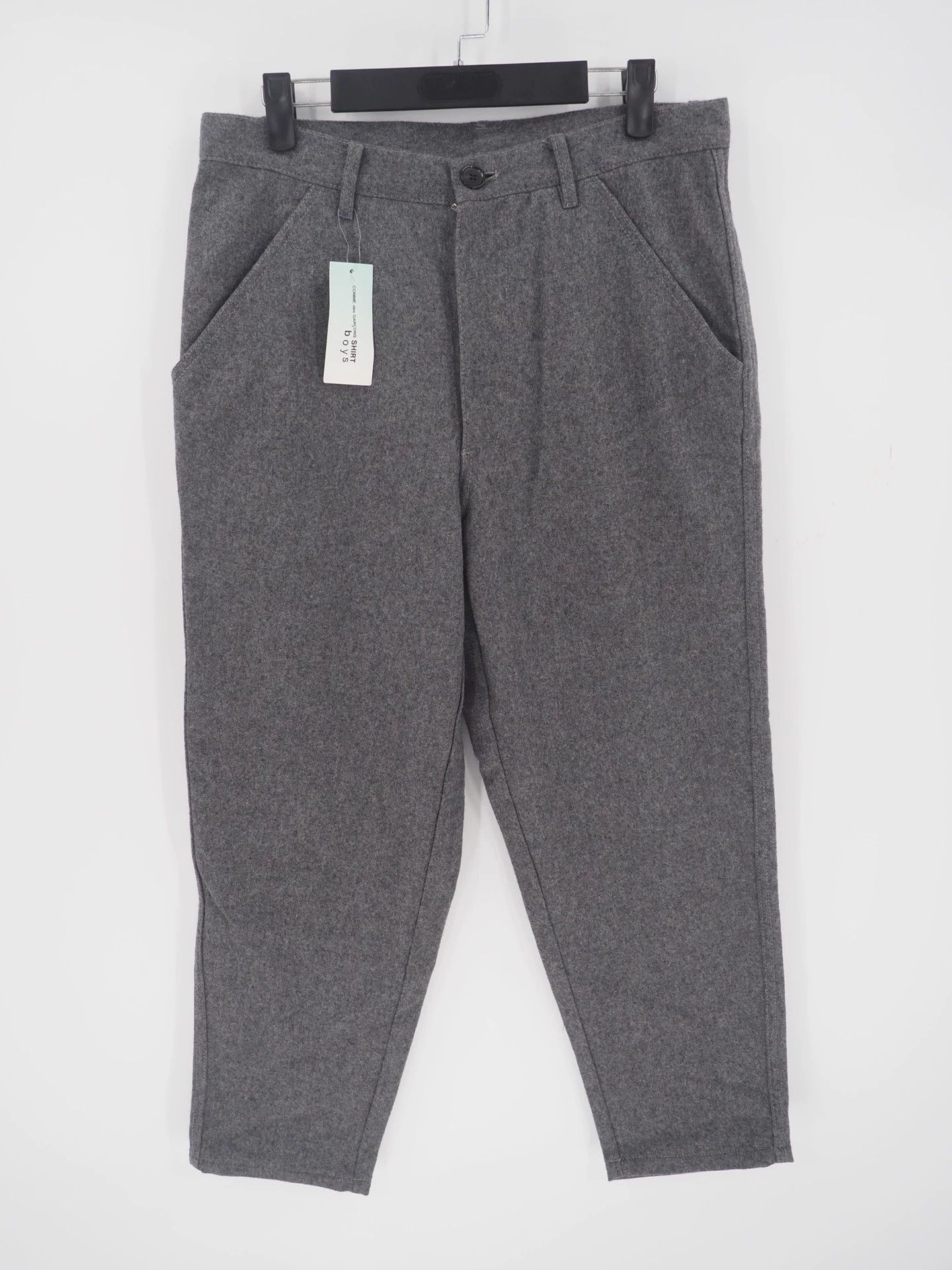 Comme des Garcons CDG SHIRT BOYS Dark Grey Wool Cropped Pants Size US 28 / EU 44 - 1 Thumbnail