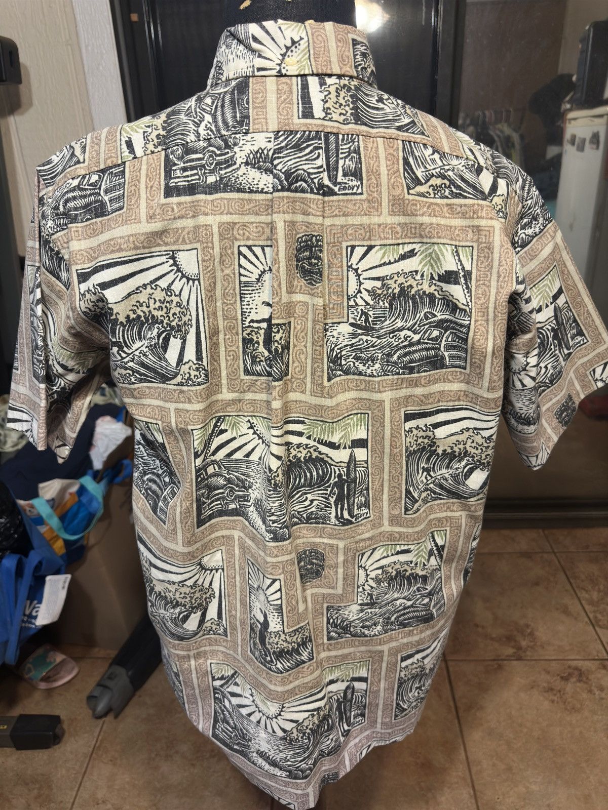 Reyn Spooner PreOwned Reyn Spooner Eddy Y Hawaiian Print Brown Men's M Size US M / EU 48-50 / 2 - 2 Thumbnail