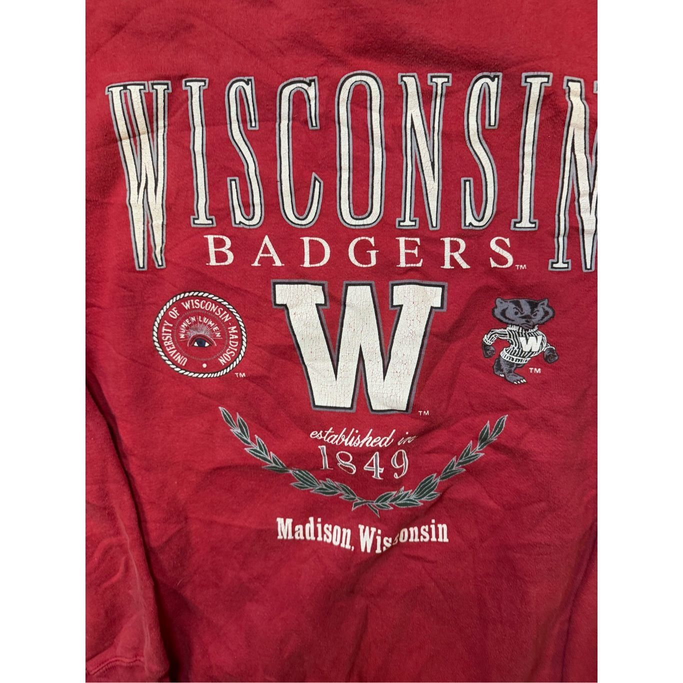 Vintage Size L - vintage 1990s Wisconsin Badgers Galt Sand Crewneck Size US L / EU 52-54 / 3 - 6 Thumbnail