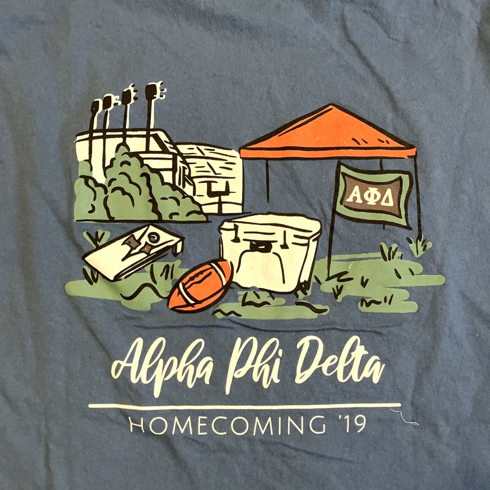 Hanes Awesome Hanes Alpha Phi Delta XL Blue Double Sided Shirt Size US XL / EU 56 / 4 - 5 Thumbnail