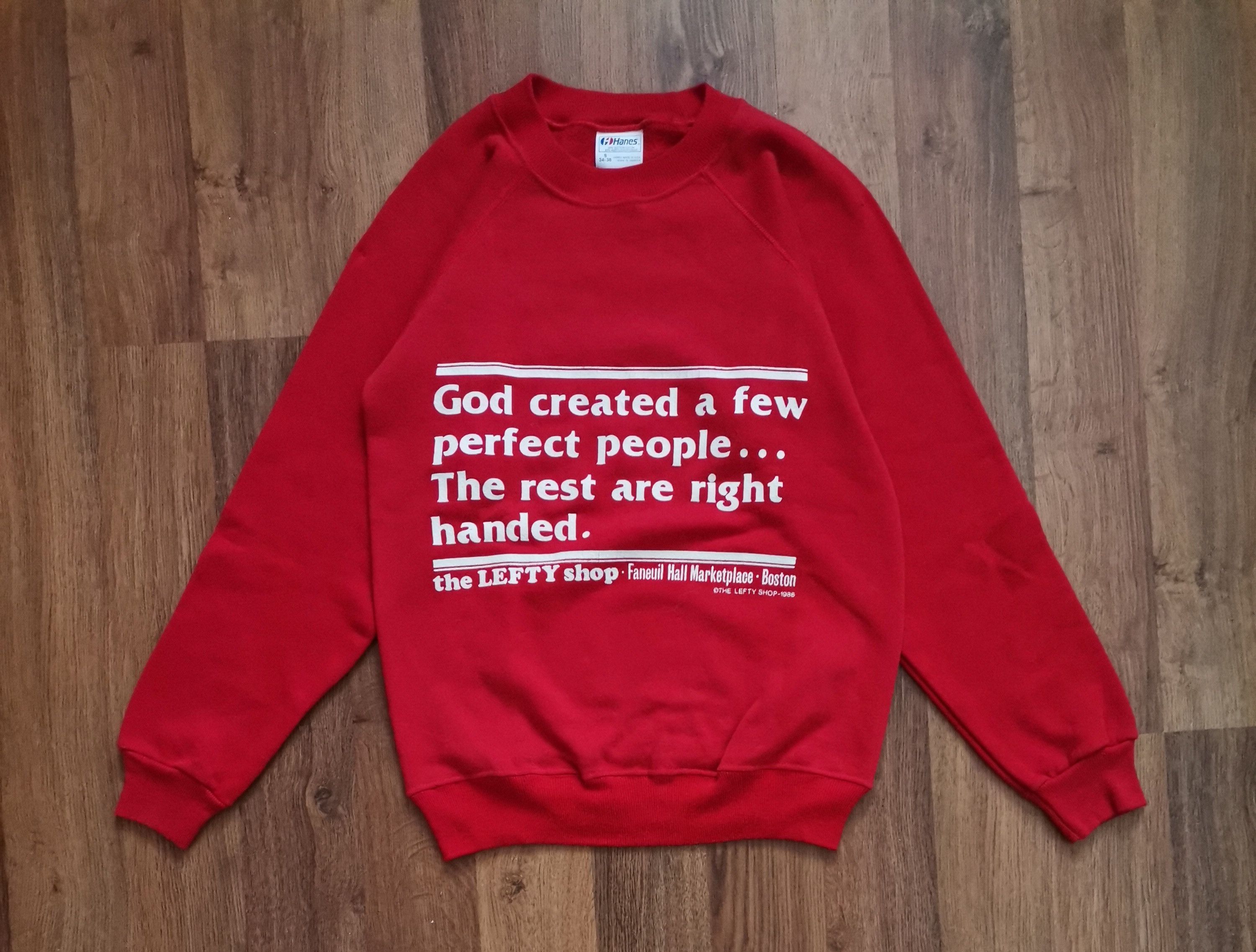 Vintage Vintage Hanes The Lefty Shop 1986 Sweatshirt Size US S / EU 44-46 / 1 - 1 Thumbnail