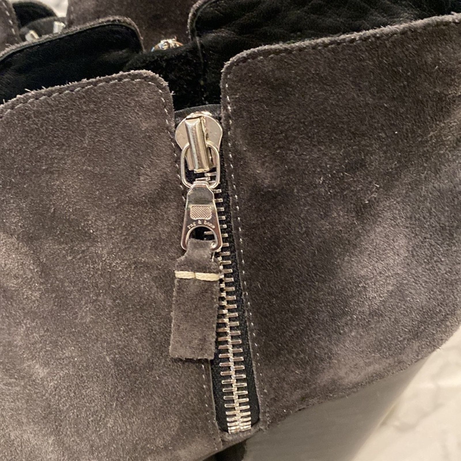 Rag & Bone Rag & Bone Margot Suede Ankle Boots silver zipper accents 9 Size US 9 / IT 39 - 12 Thumbnail