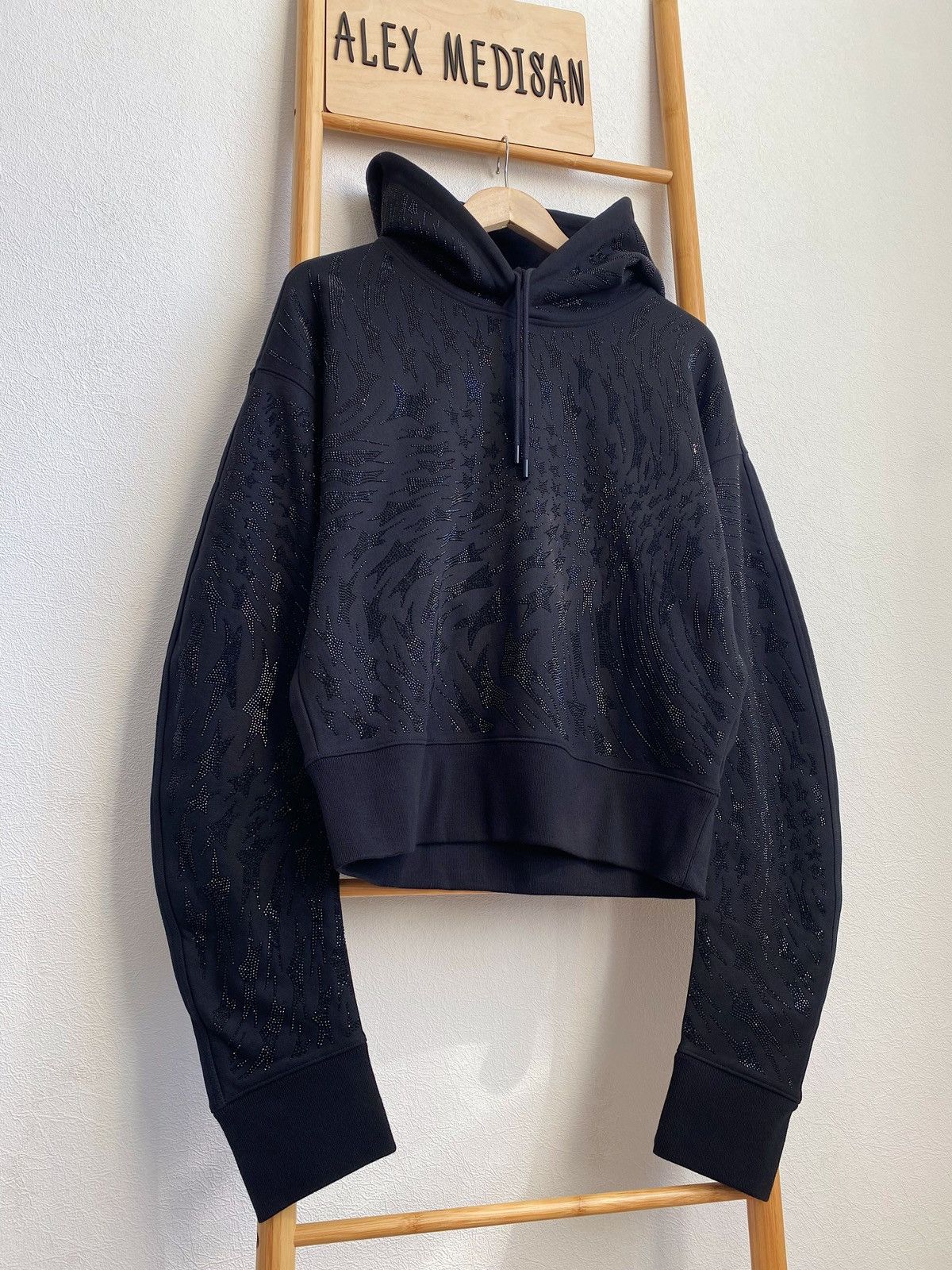 Mugler Mugler x H&M Black Rhinestone Embellished Hoodie Size S Size US S / EU 44-46 / 1 - 7 Thumbnail