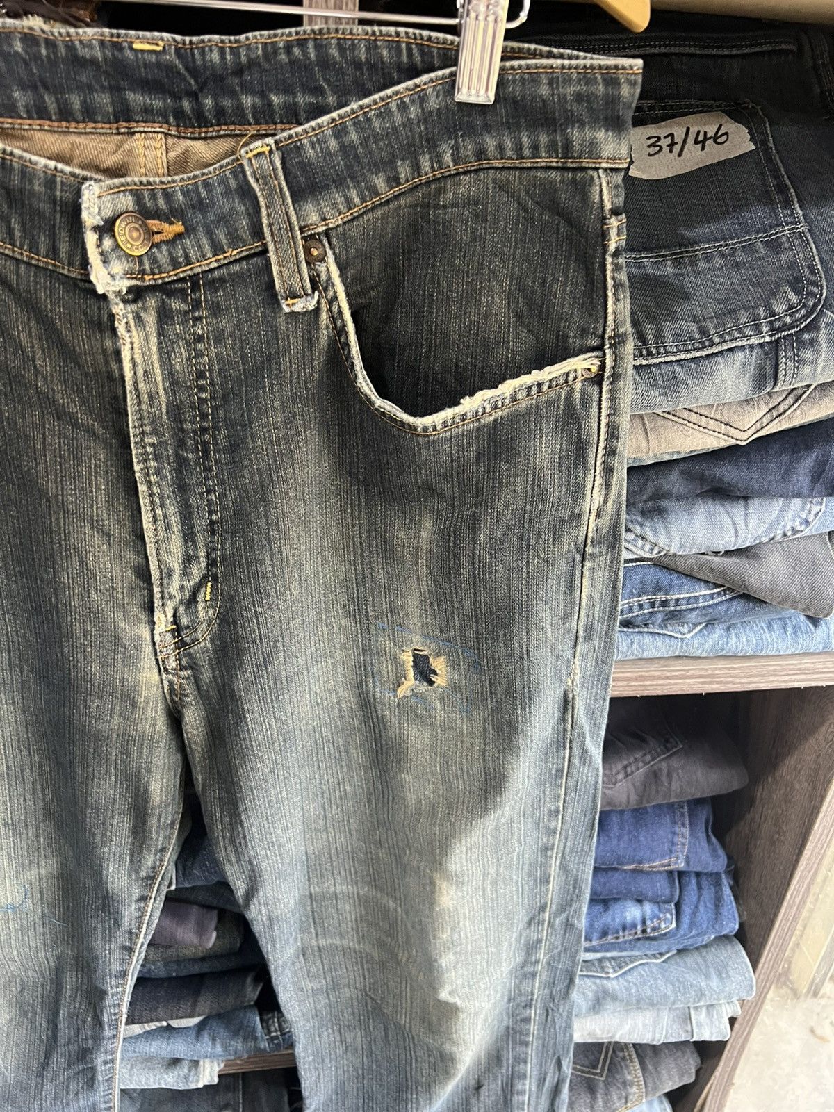 Edwin 🔥Vintage Edwin S403 Distressed Denim Size US 35 - 6 Thumbnail