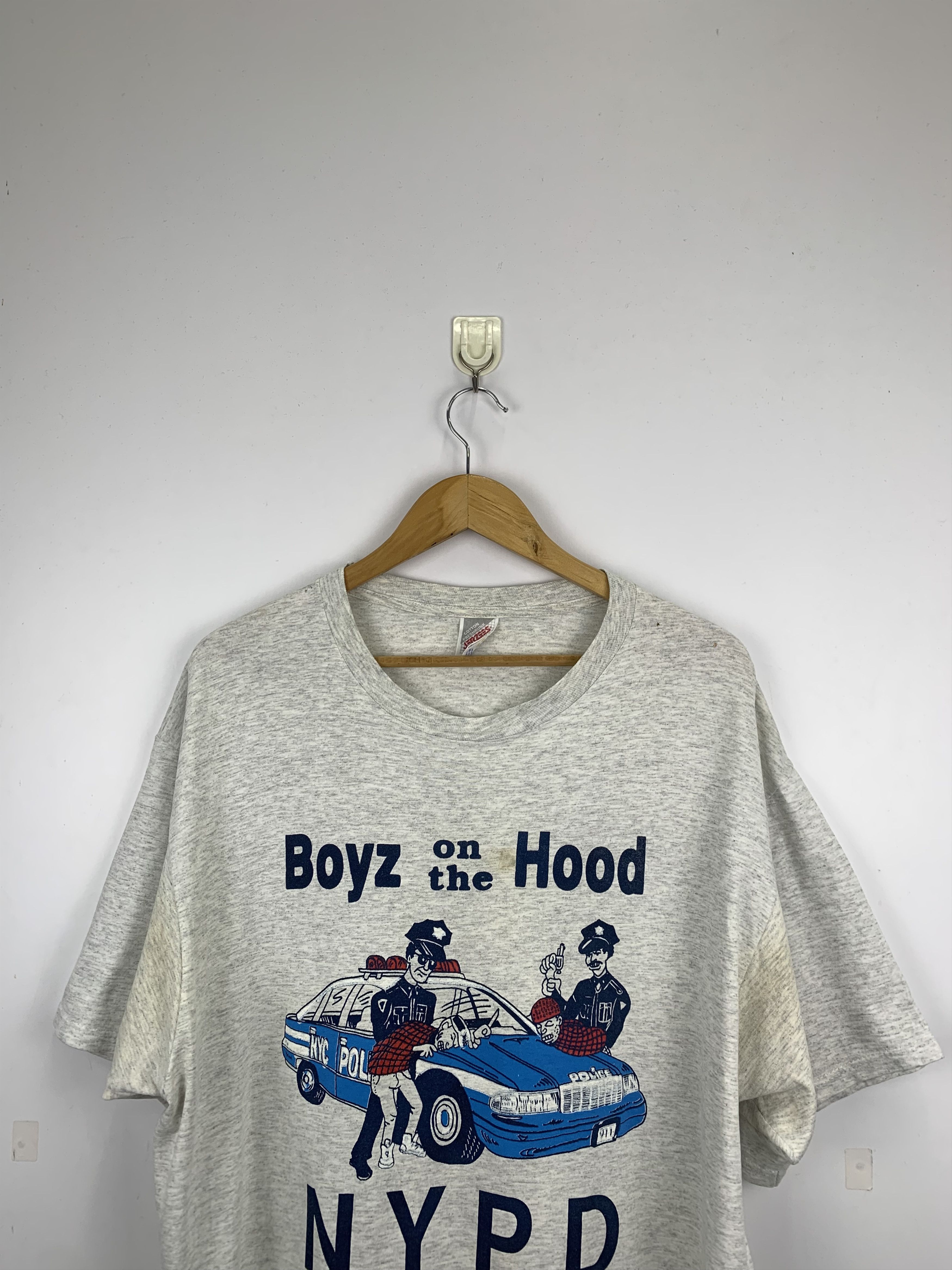 Rap Tees Vintage 90s Boys N The Hood NYPD Ice Cube Parody Tee TA0083 Size US XL / EU 56 / 4 - 2 Thumbnail
