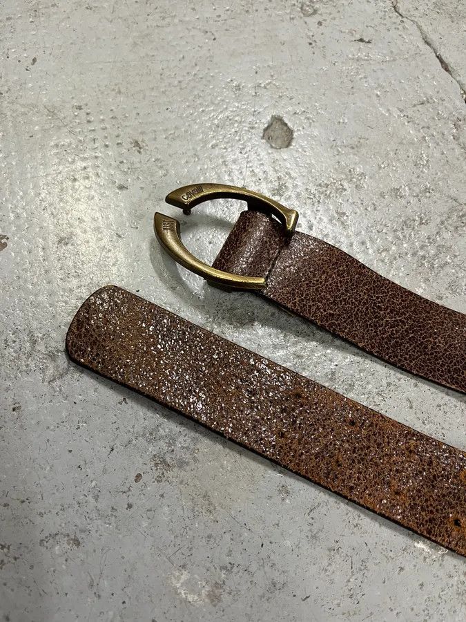 Designer × Just Cavalli × Vintage SS2004 Cavalli Brown Leather Belt Size ONE SIZE - 5 Thumbnail
