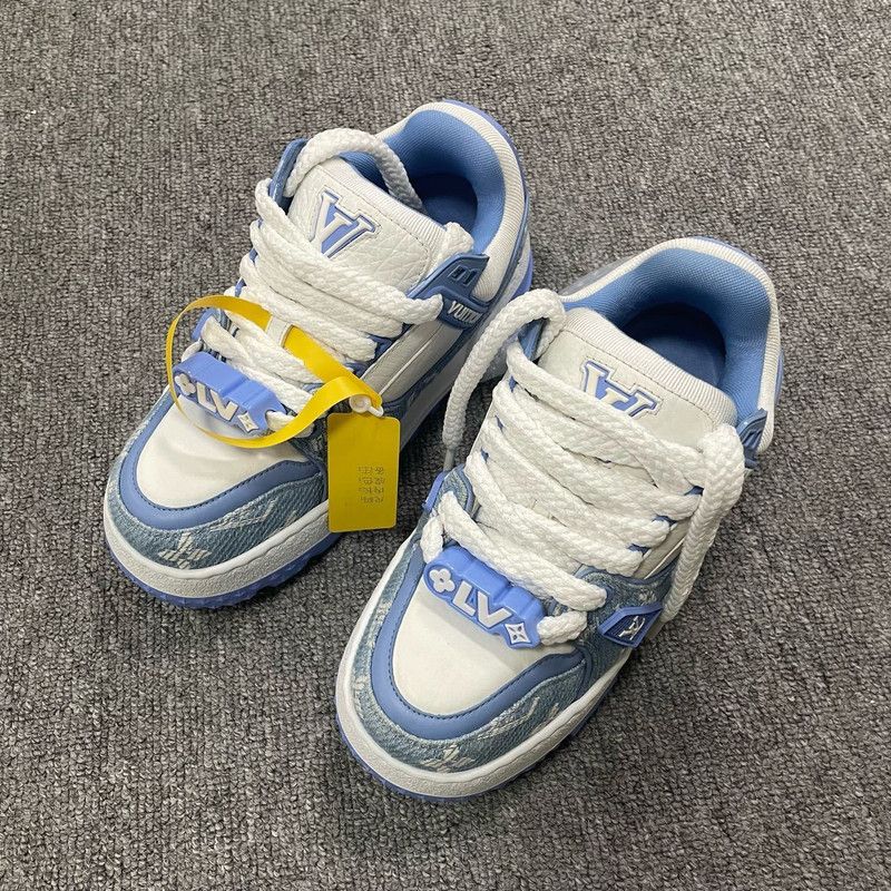 Louis Vuitton Louis Vuitton Trainer Maxi Blue and White Sneakers 0079 Size US 6.5 / EU 39-40 - 1 Thumbnail