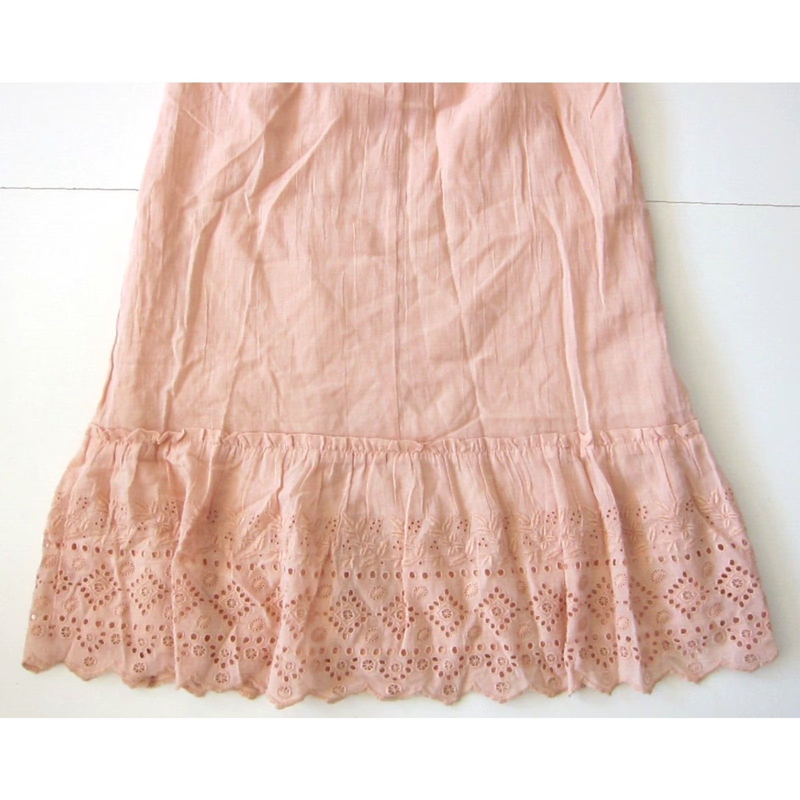 Ann Taylor Loft Cotton Pink Embroidered High Neck Tank Shift Tunic Dress XS