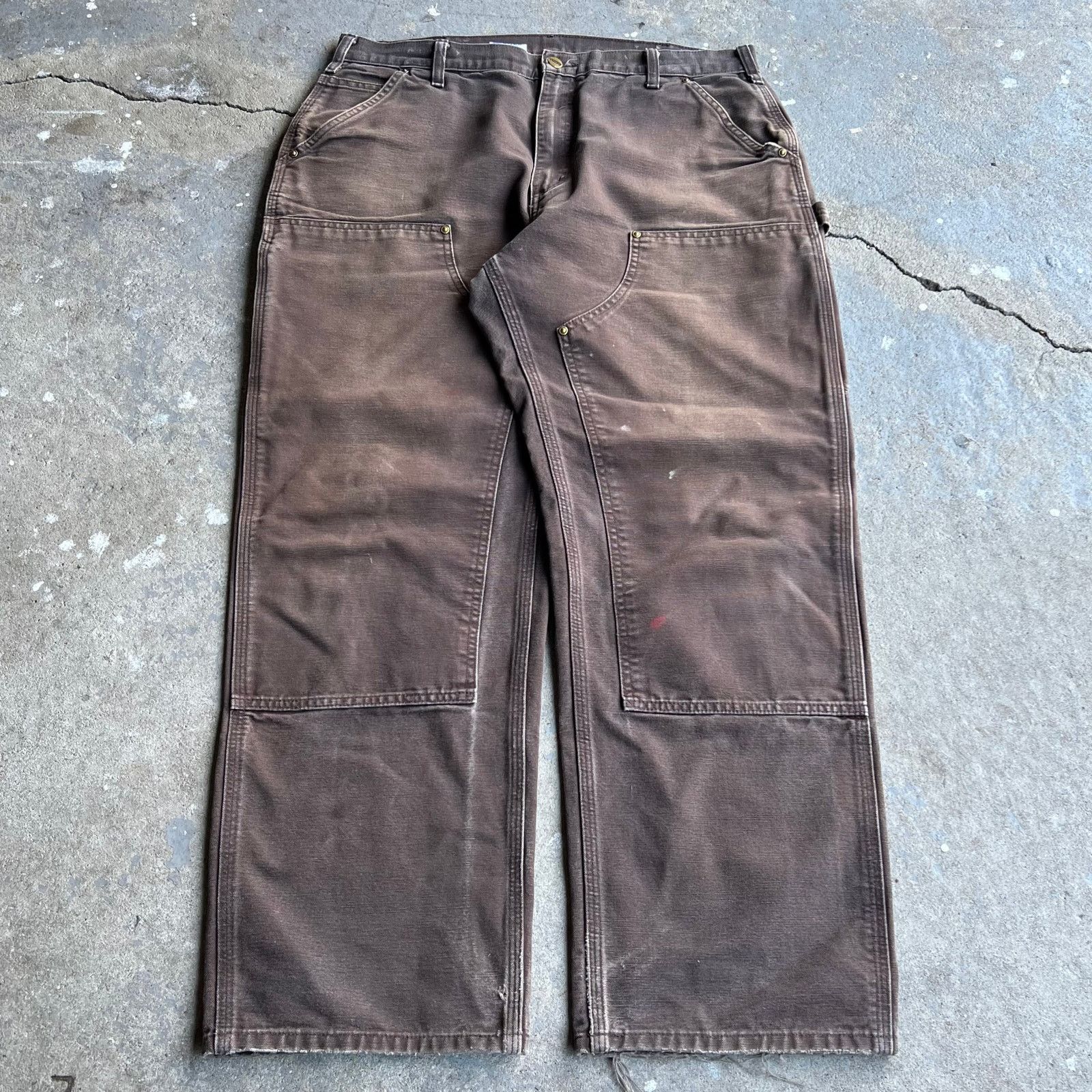 Carhartt × Vintage Vintage carhartt brown double knee work wear carpenter pants Size US 35 - 1 Thumbnail