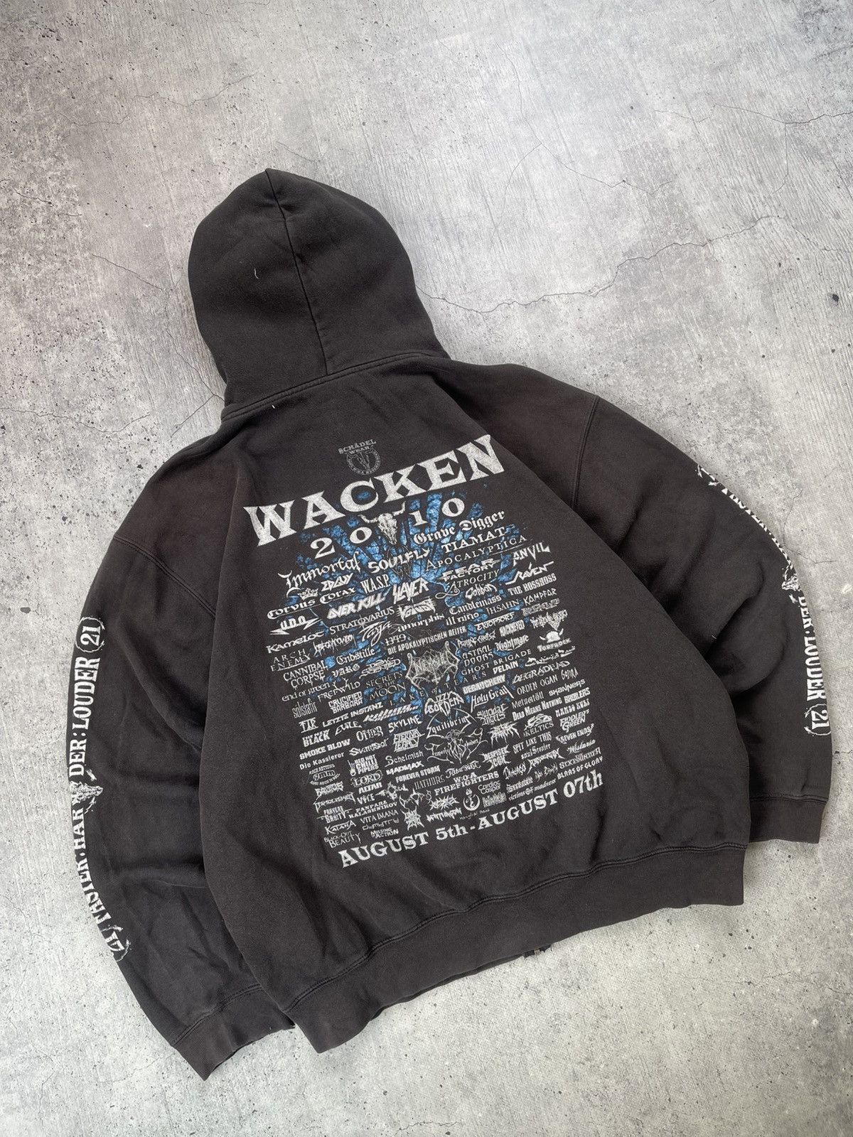 Vintage Vintage Wacken 2010 Zip Up Hoodie Distressed Sun Faded Y2K Size US XL / EU 56 / 4 - 7 Thumbnail