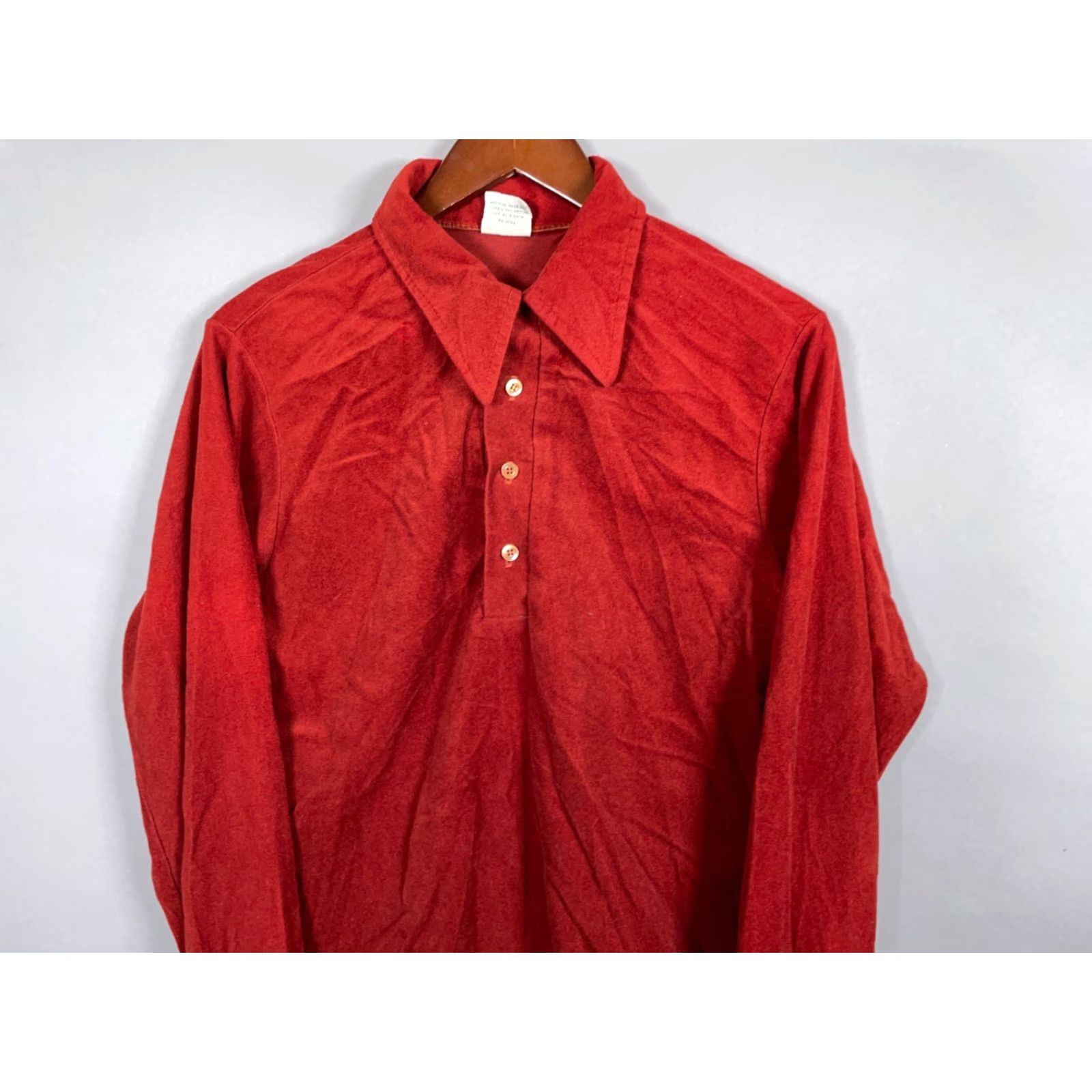 Velvet Vintage K-mart 80s Velvet Long Sleeve Polo Shirt Men M Burnt Red Retro 90s Preppy Size US M / EU 48-50 / 2 - 4 Thumbnail