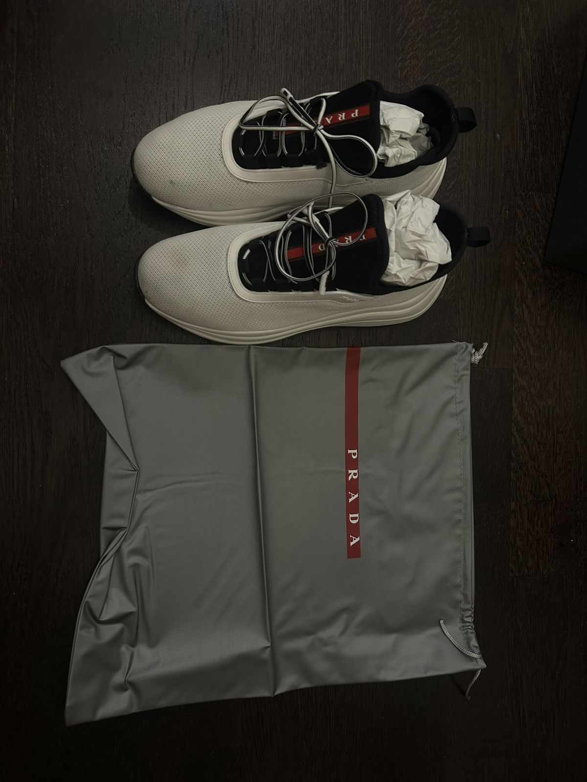 Prada Prada Neoprene Logo White Women's Size US 5 / IT 35 - 3 Thumbnail