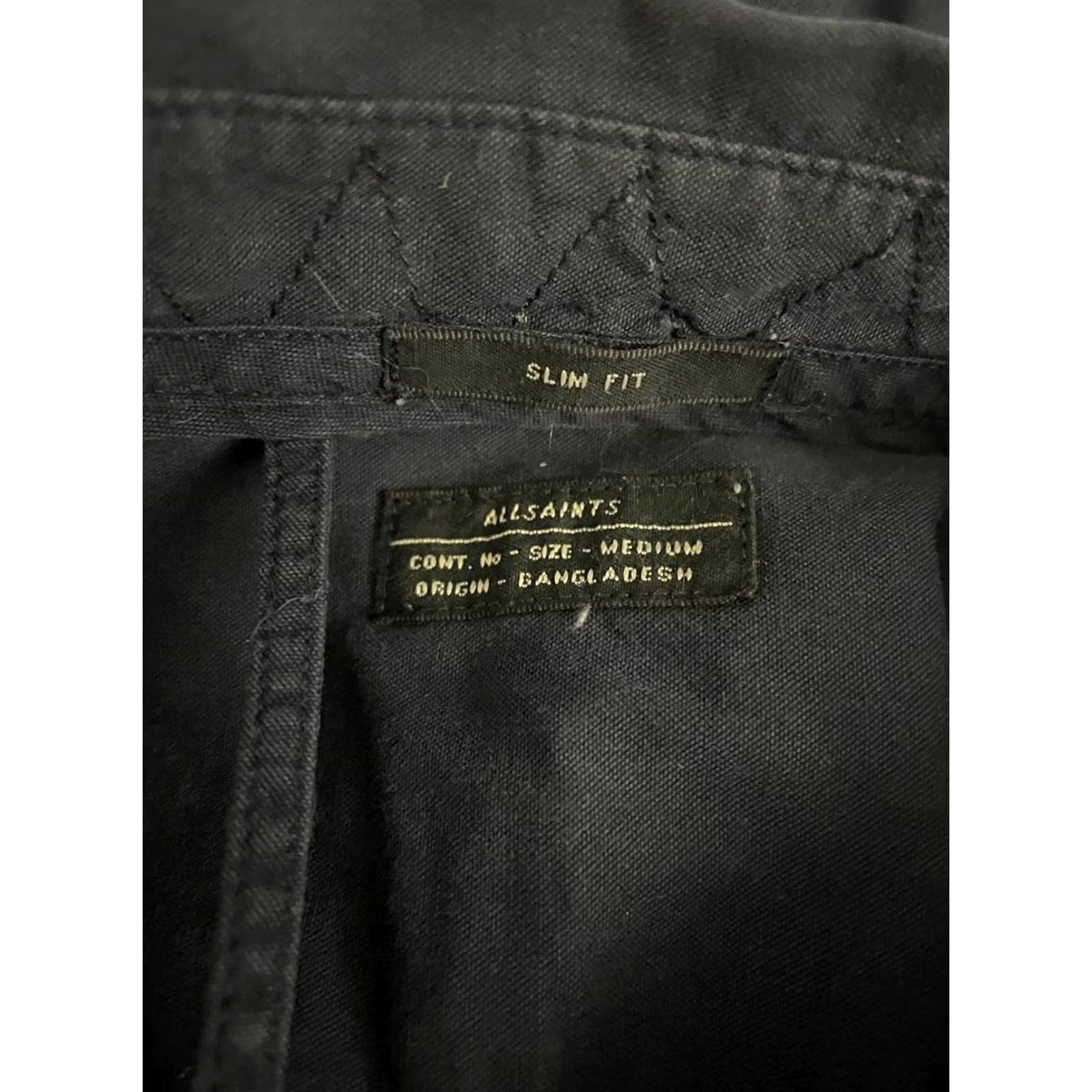 Allsaints AllSaints Mens Slim-Fit Button-Up Navy Long Sleeve Shirt M Size US M / EU 48-50 / 2 - 6 Thumbnail