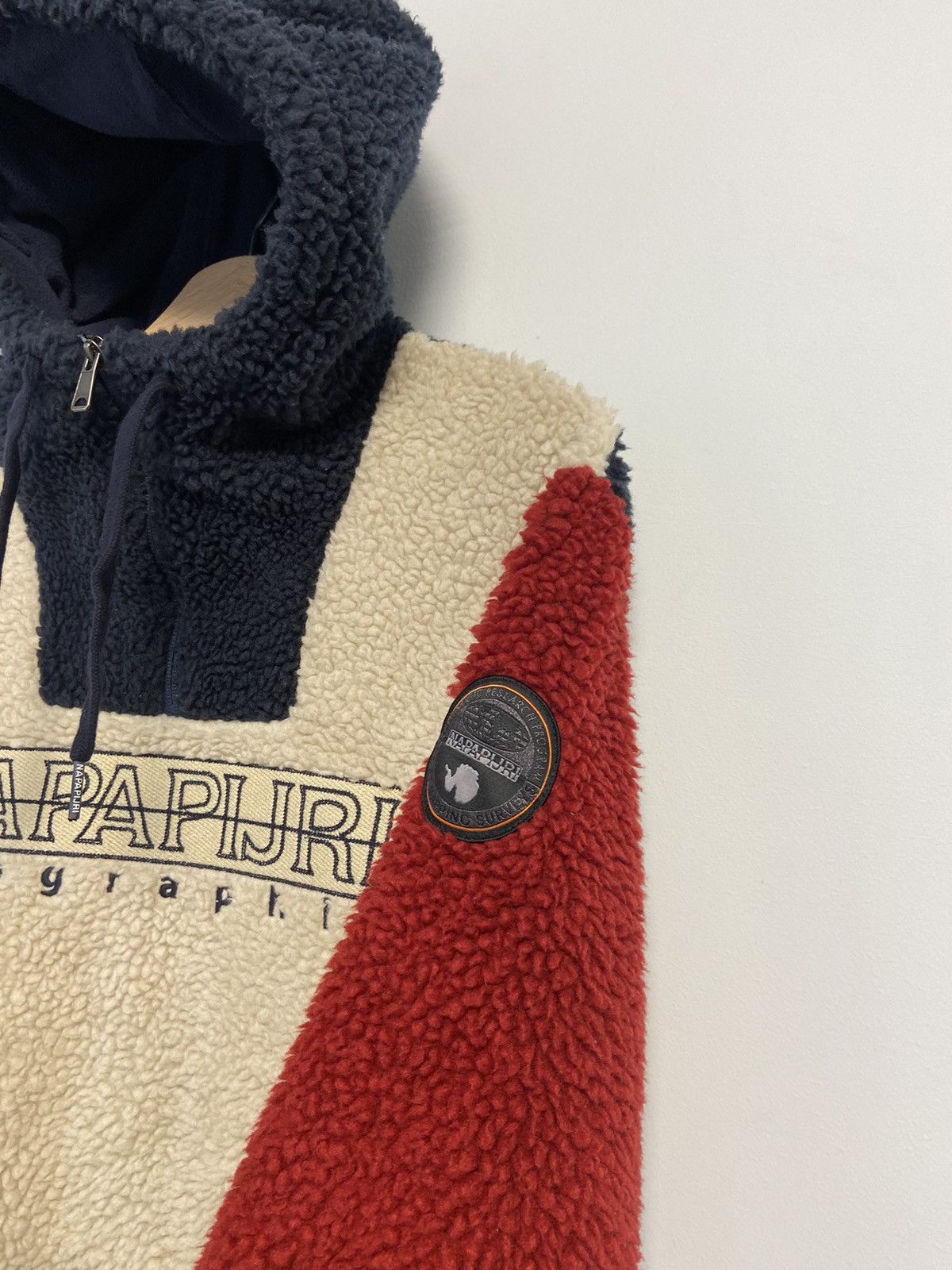 Napapijri VINTAGE NAPAPIJRI SHERPA FLEECE PULLOVER JACKET Size US L / EU 52-54 / 3 - 8 Thumbnail