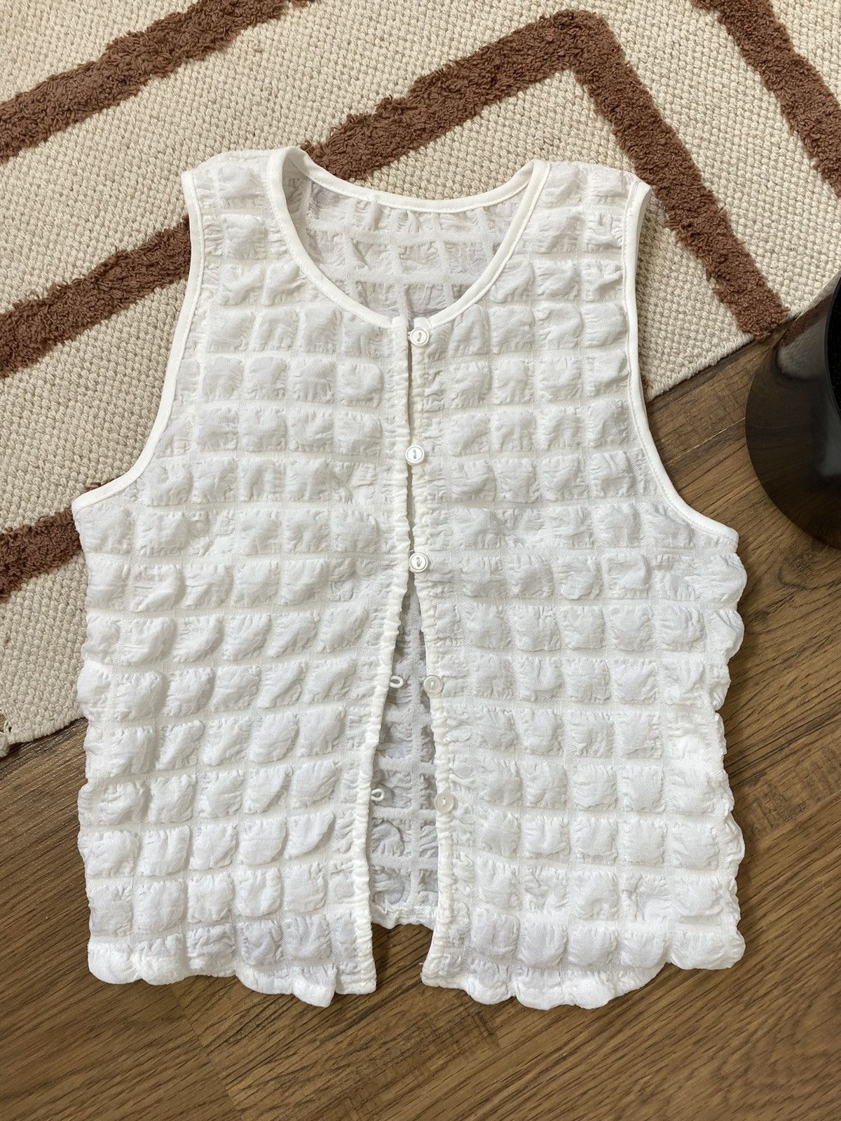 Vintage SHIBORI SPIDER QUILTED POPCORN DOUBLET STYLE TANK TOP Size XS / US 0-2 / IT 36-38 - 3 Thumbnail