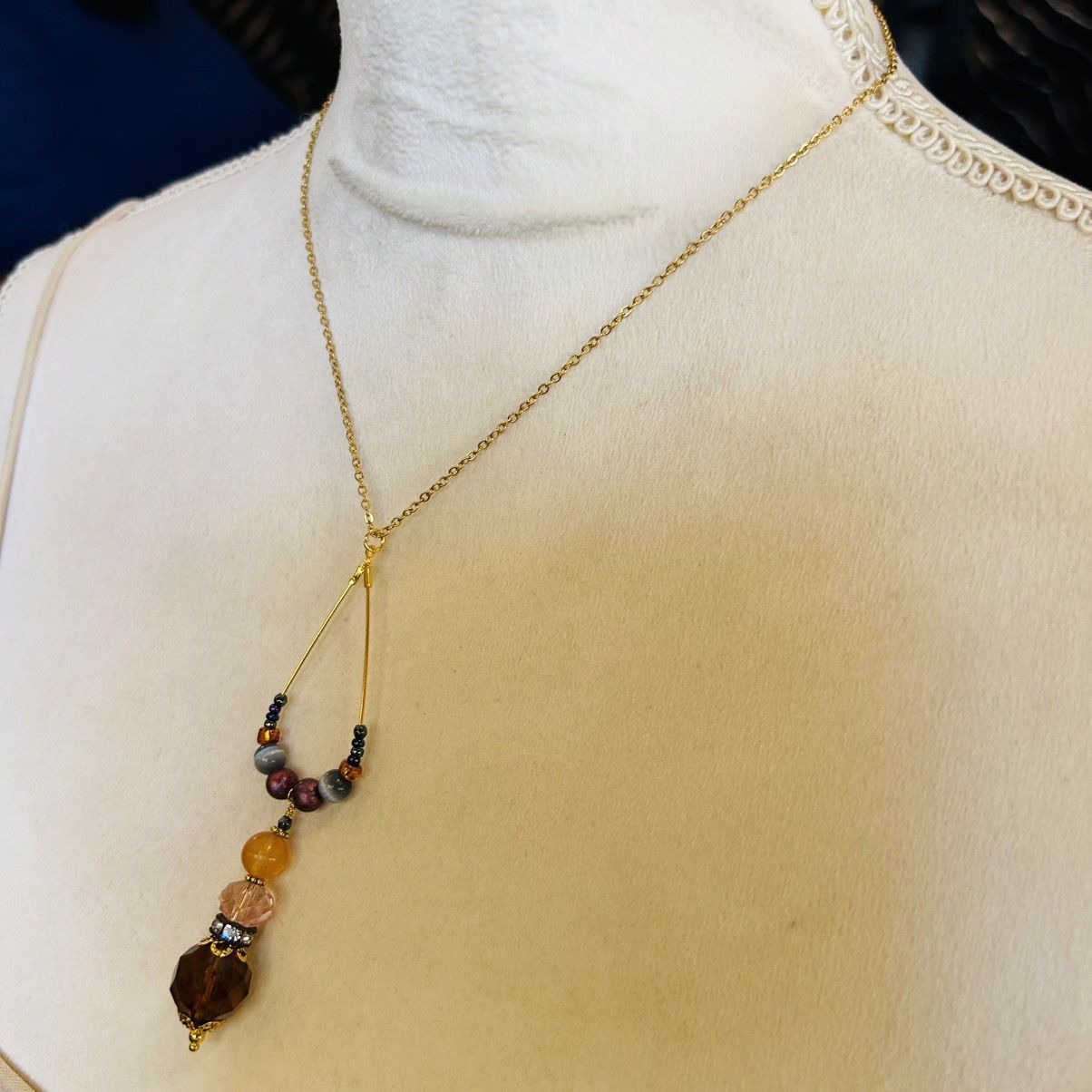 Handmade Handcrafted vintage bead changeable charm pendant necklace Size ONE SIZE - 4 Thumbnail