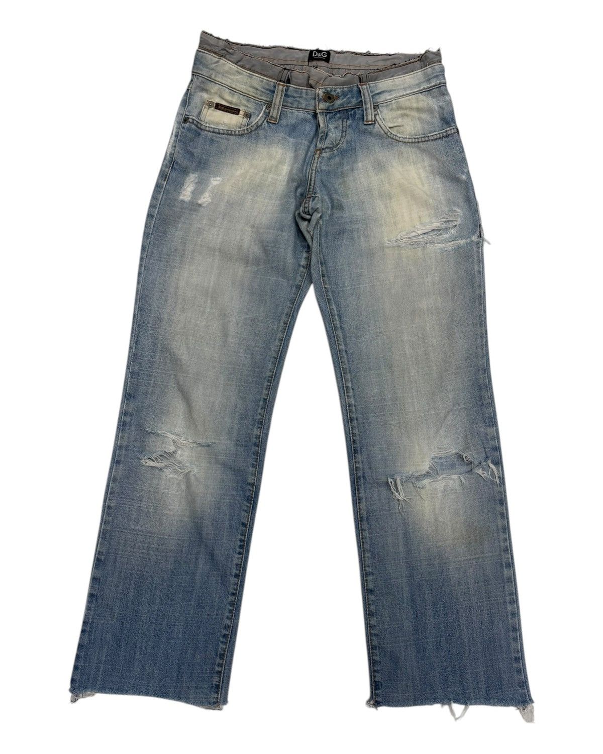 Dolce & Gabbana Dolce & Gabbana Double Waist Thrashed Distressed Denim Jeans Size 30" / US 8 / IT 44 - 7 Thumbnail