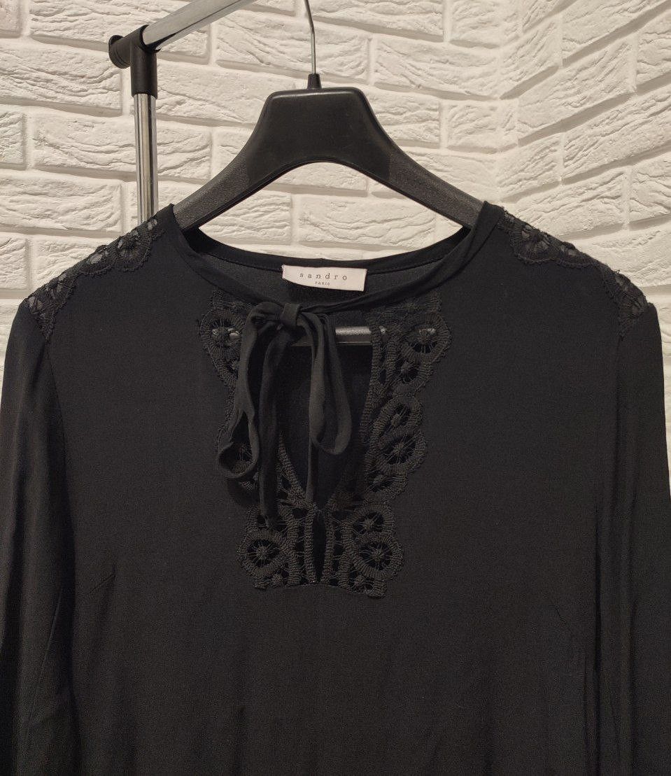 Sandro Sandro Paris Black Tunic Lace Dress Long Sleeve Size L Size L / US 10 / IT 46 - 4 Thumbnail