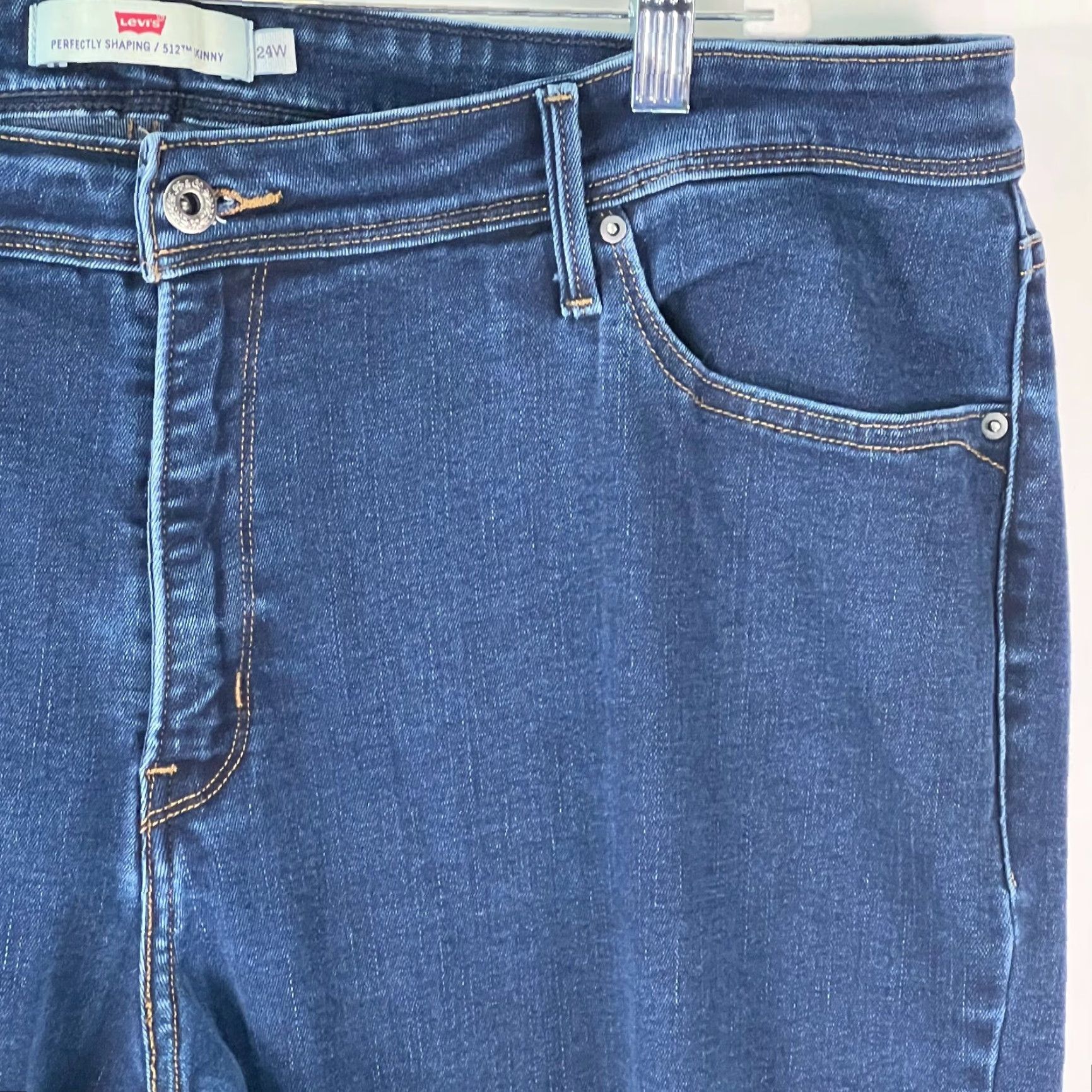 Levi's Levi's Women's Skinny Jeans 24W Blue Cotton Mid Rise 30-Inch Inseam Pockets Stretch Size 42" / US 20 - 7 Thumbnail