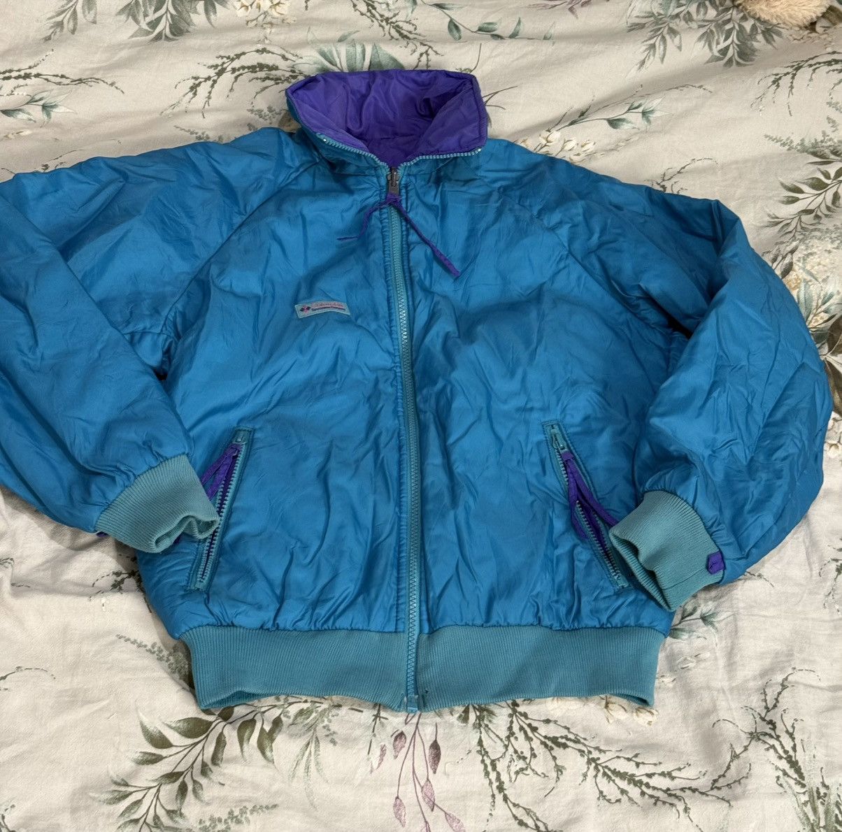Columbia Vintage Columbia 90s Reversible Bomber Jacket Purple/Teal M Size M / US 6-8 / IT 42-44 - 2 Thumbnail